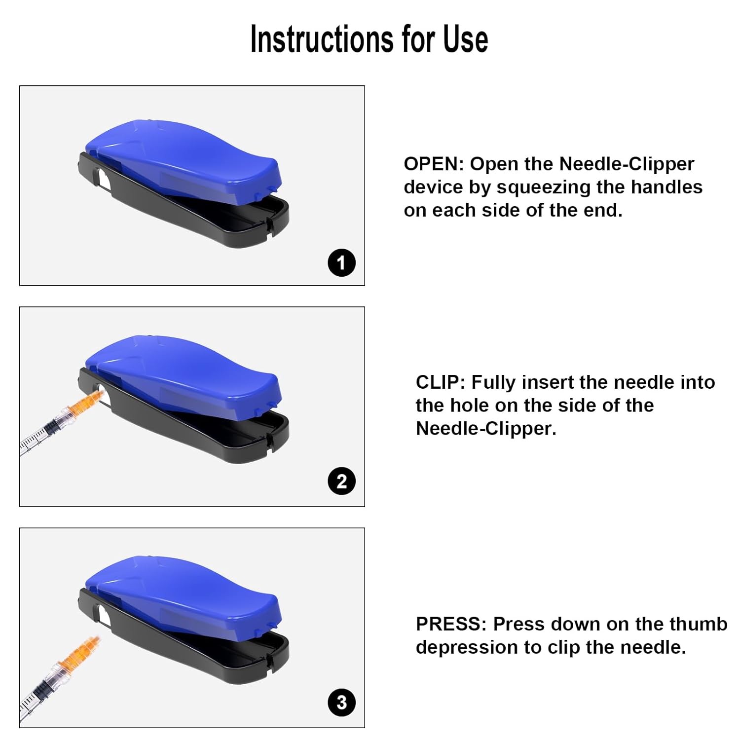 Needle-Clipping Needle Clipper for Syringe, Sharps Disposal Container Fit Home a