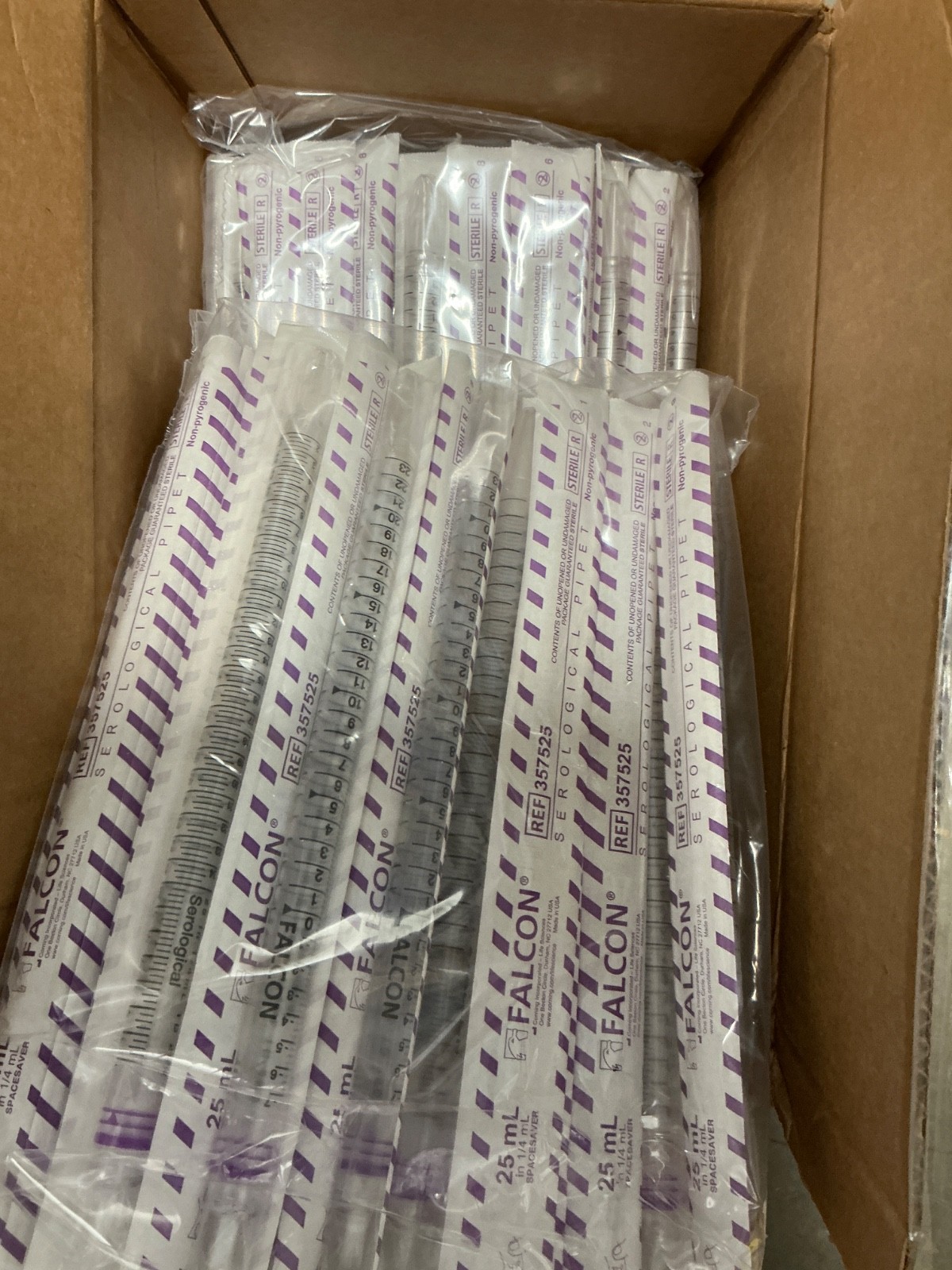Serological pipettes 25ml Polystyrene Total 150 Pipettes, Sealed packages SAVE!