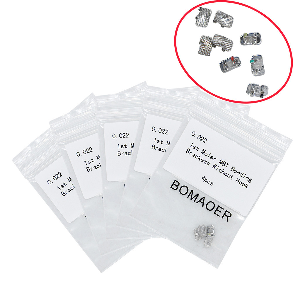 5 packs Dental orthodontic 1st molar MBT 0.022 hook Bonding bracket without