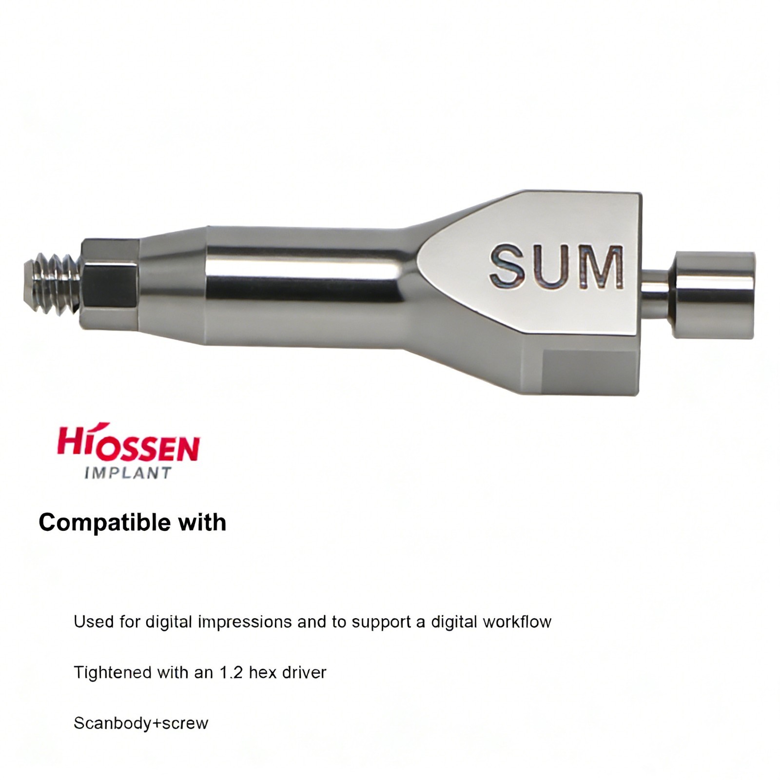 Hiossen ET Ø3.2/Ø3.5 Mini Scan body 2.1mm Hex Scan Abutment W/Screw CAD/CAM Lab