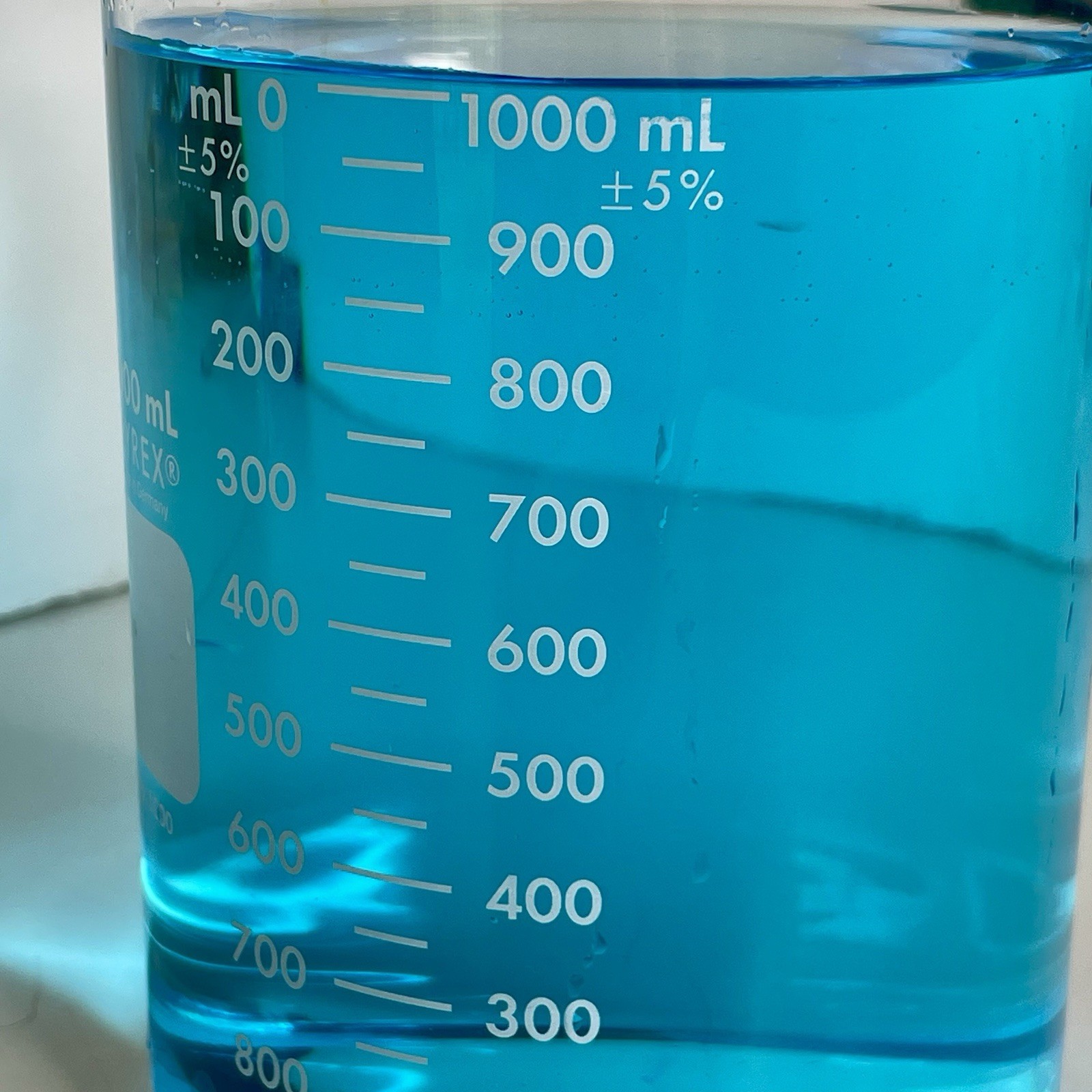PYREX 1000 ml Glass Beaker Borosilicate No 1000 Made in Germany Science Lab