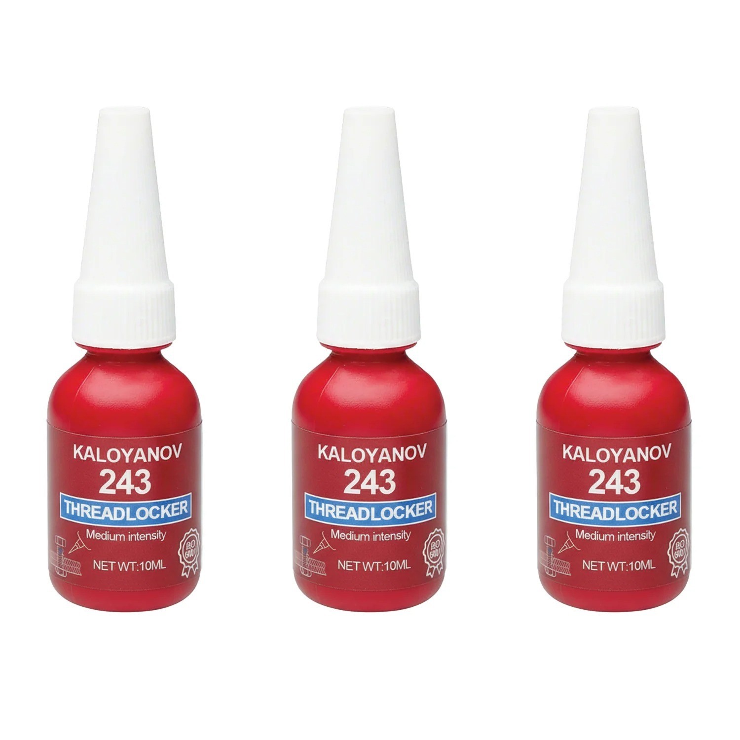 10/50ml Threadlocker 243 Blue Medium Strength Removable Thread Lock Adhesive