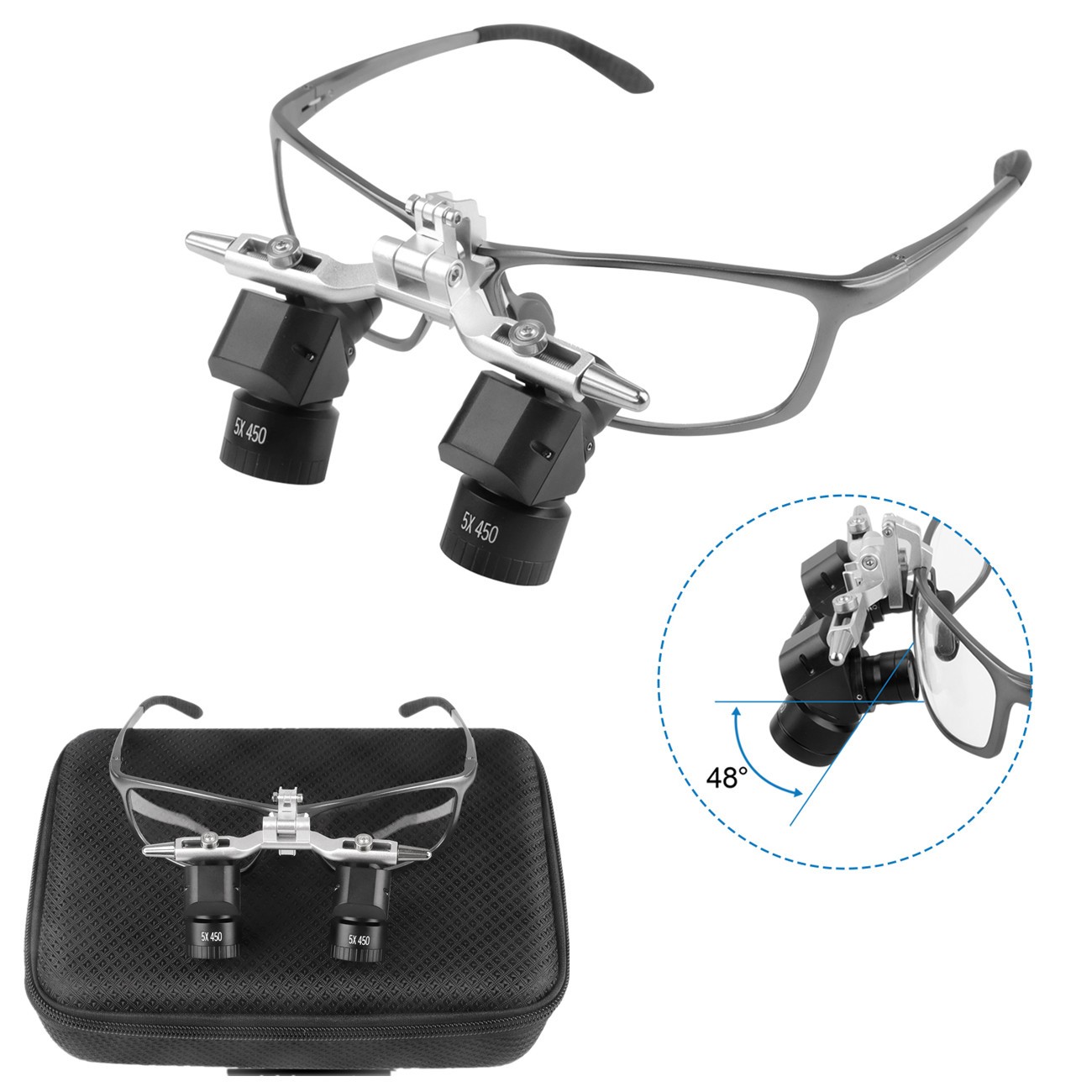 5X Dental Surgical Ergo Loupes Adjustable Working Distance Magnifying Glass US