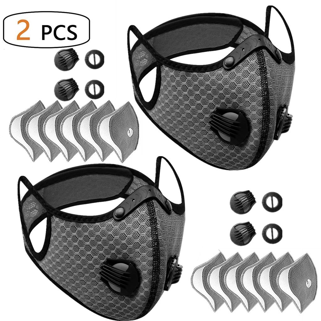 2x Washable Half Facepiece Face Shield Respirator Reusable Dust Mask With Filter