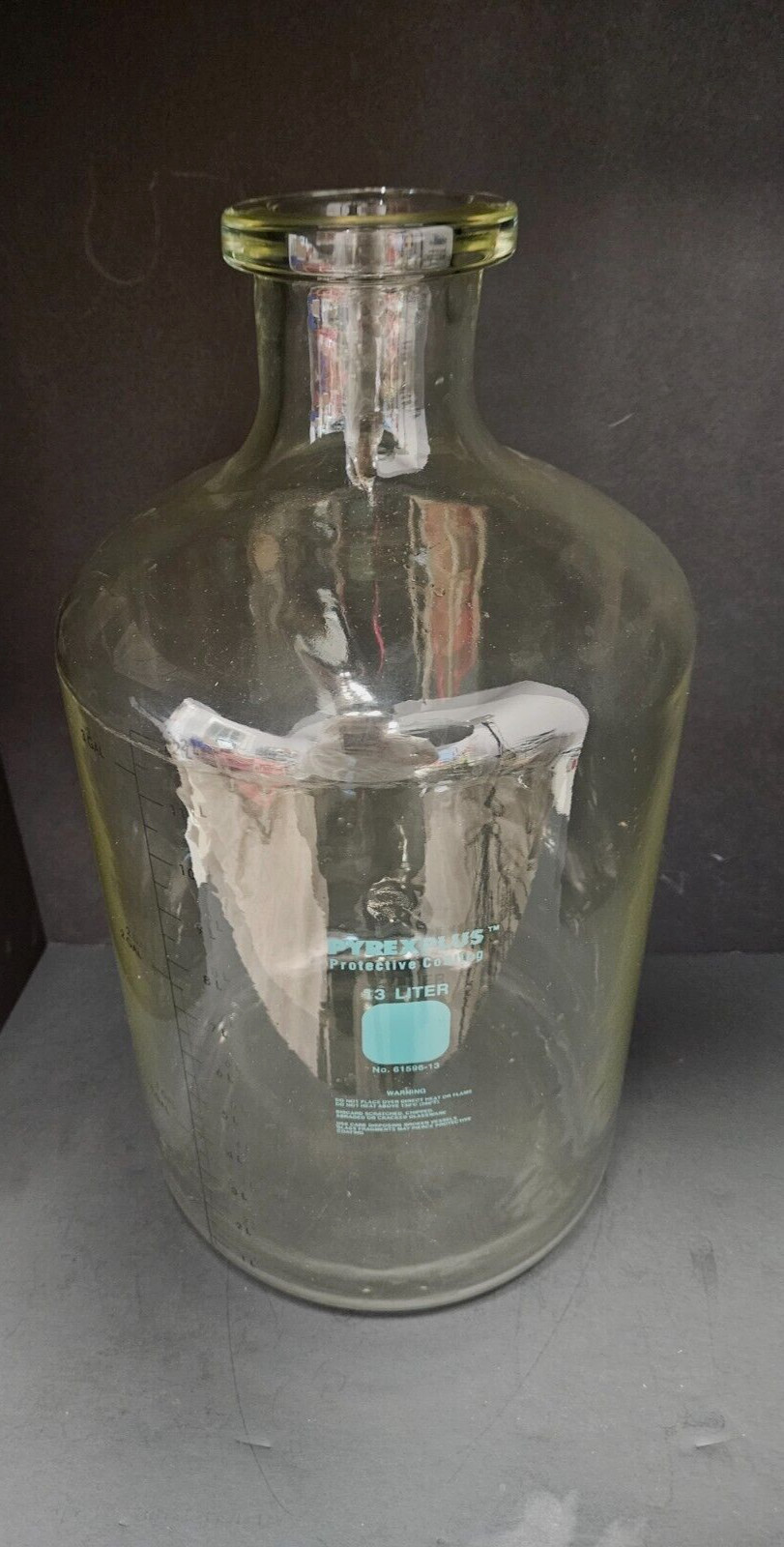 Corning Solution Bottle PyrexPlus Coated 13.25 L with Tooled Neck