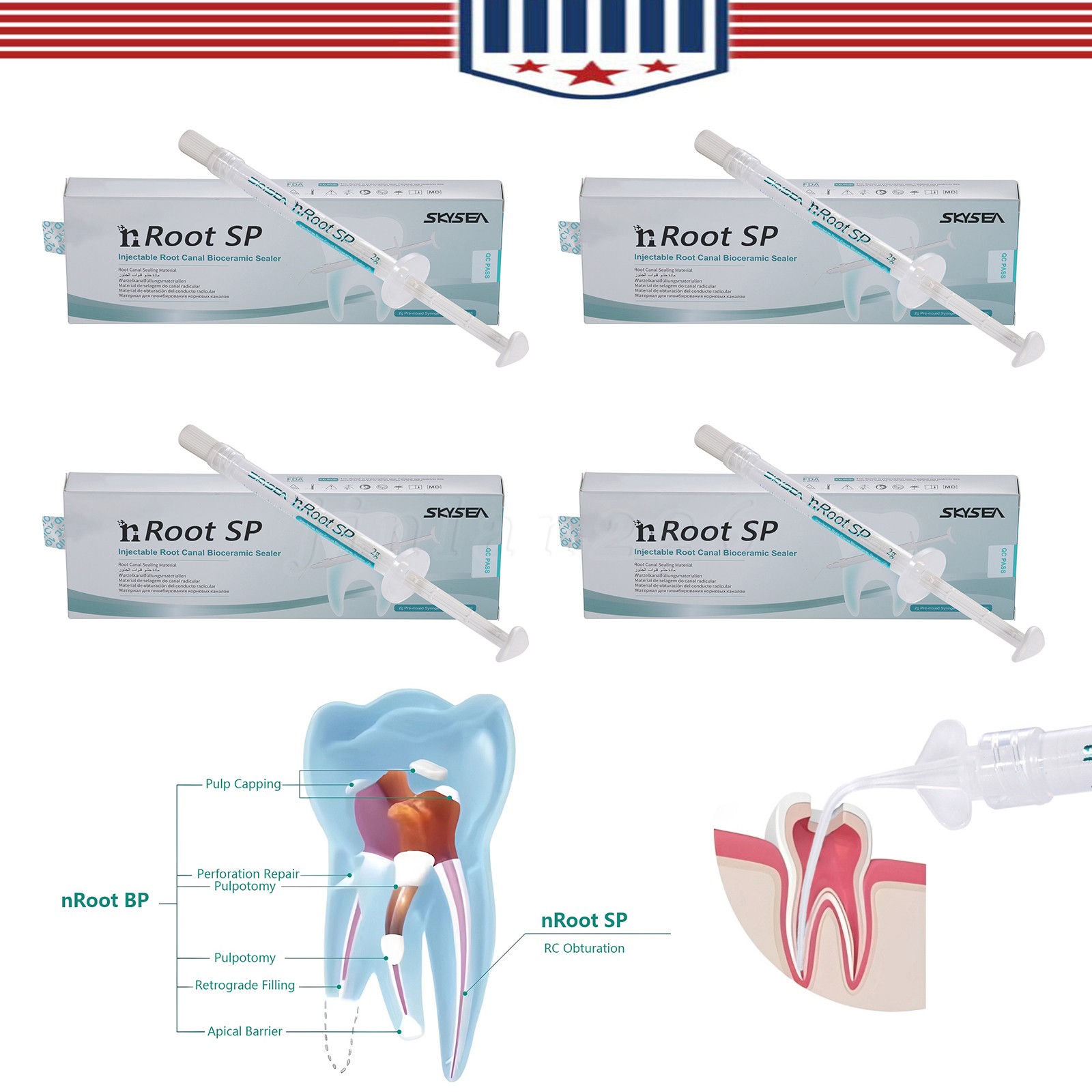 1g SP Dental Injectable Root Canal Bioceramic Sealer Endodontic Sealing Filling