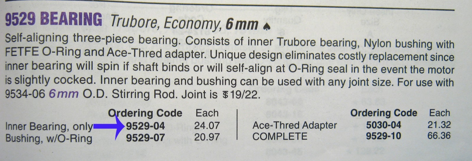 ACE TRU-BORE BEARING ONLY FREE SHIPPING 45