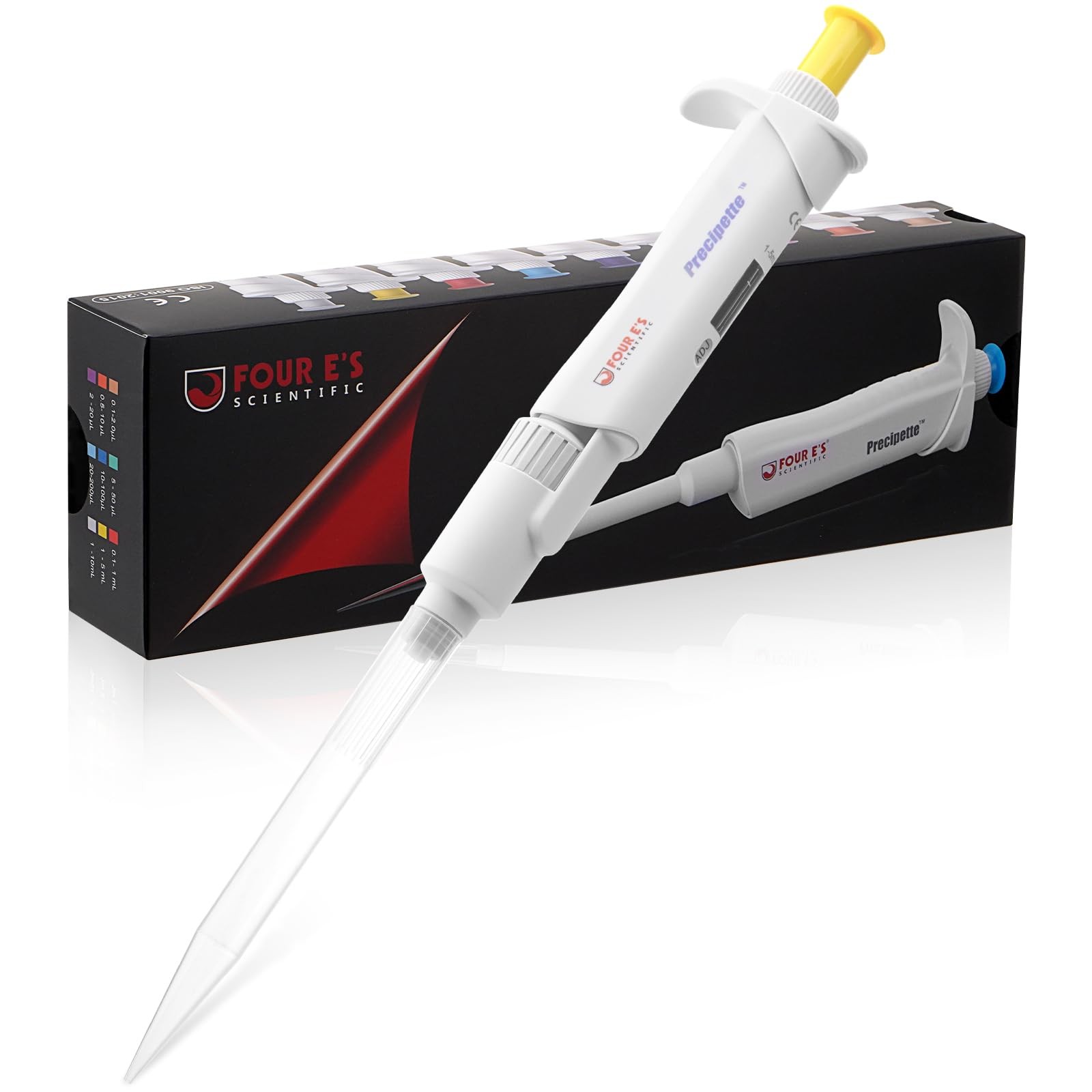 Lab 1-5mL Pipette: Single-Channel Adjustable Micropipette with Color-Coded To…