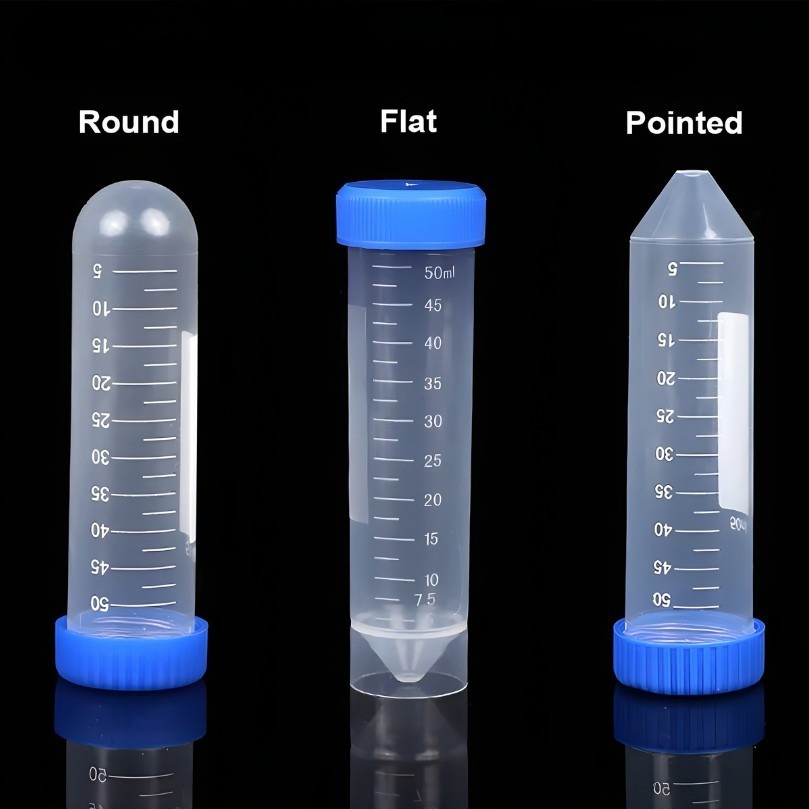 50ml Centrifuge Tubes Screw Cap Flat Round Pointed Bottom Plastic Lab Test Tube