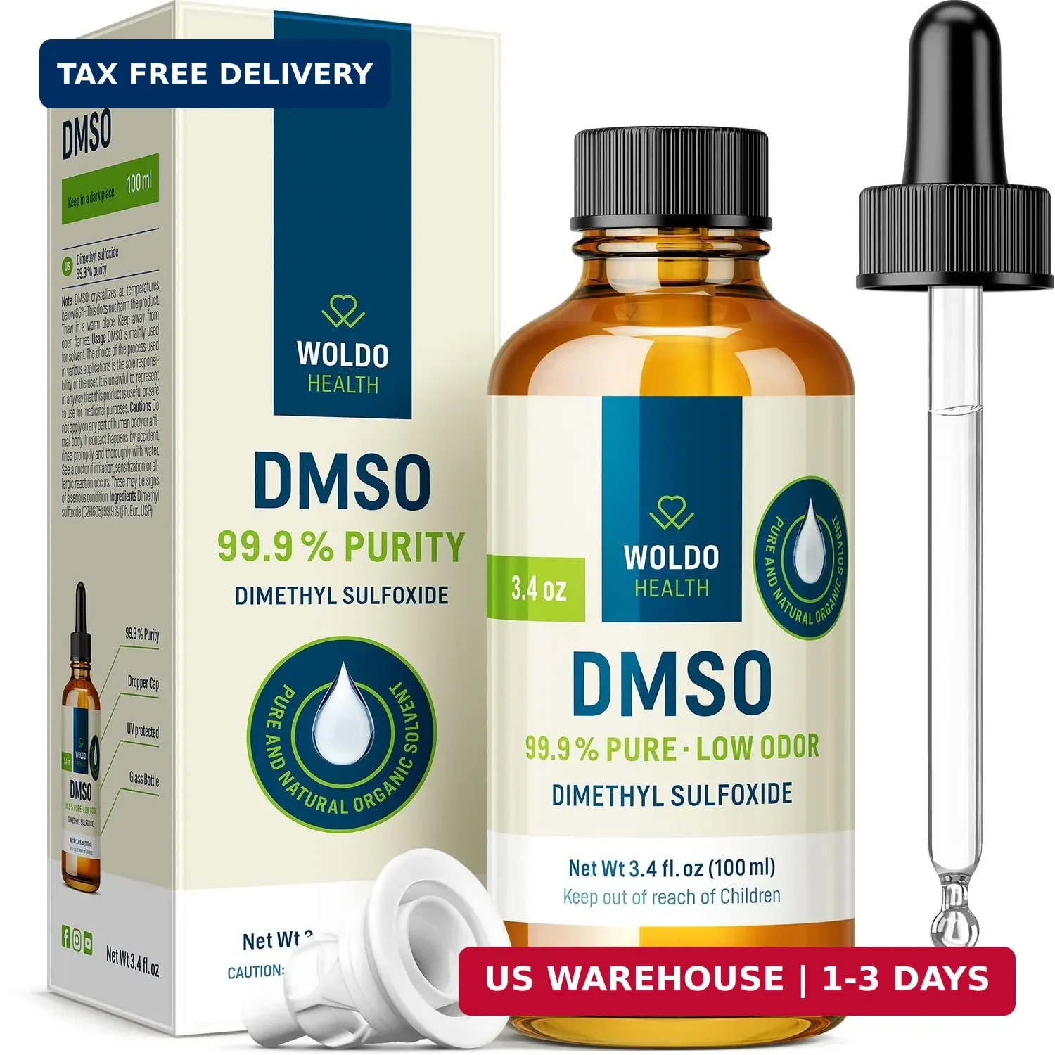 DMSO 99.9% Pharmaceutical Grade Liquid – 3.38 fl. oz | Pure Dimethyl Sulfoxide D