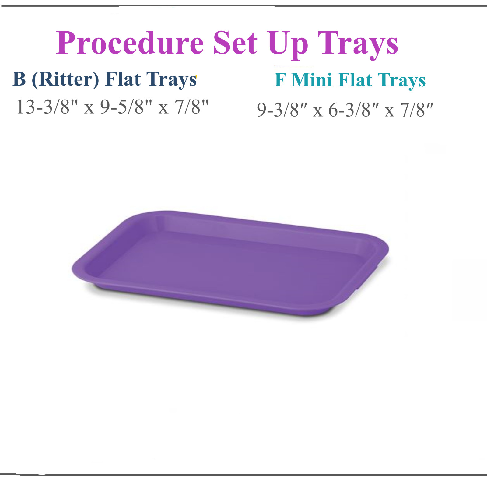 Dental Flat Tray Autoclavable Plastic Instrument Procedure Trays Non-Slip