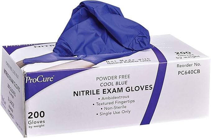 ProCure Disposable Nitrile Gloves, 200 Count, Powder Free, Rubber Latex Free, XL