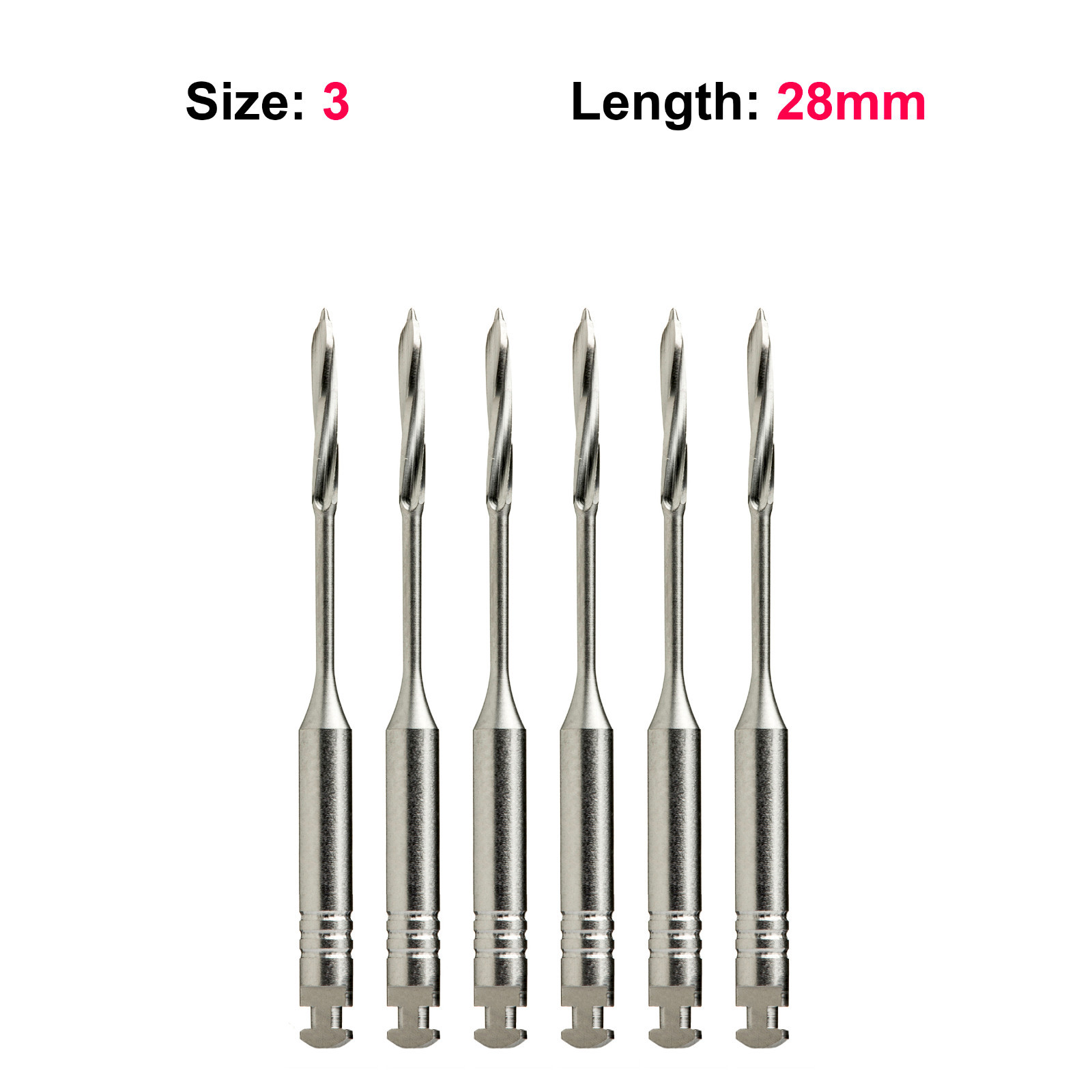 Peeso Reamers Endodontic DRILLS Drill #3 28mm 6/Pkg Top Quality