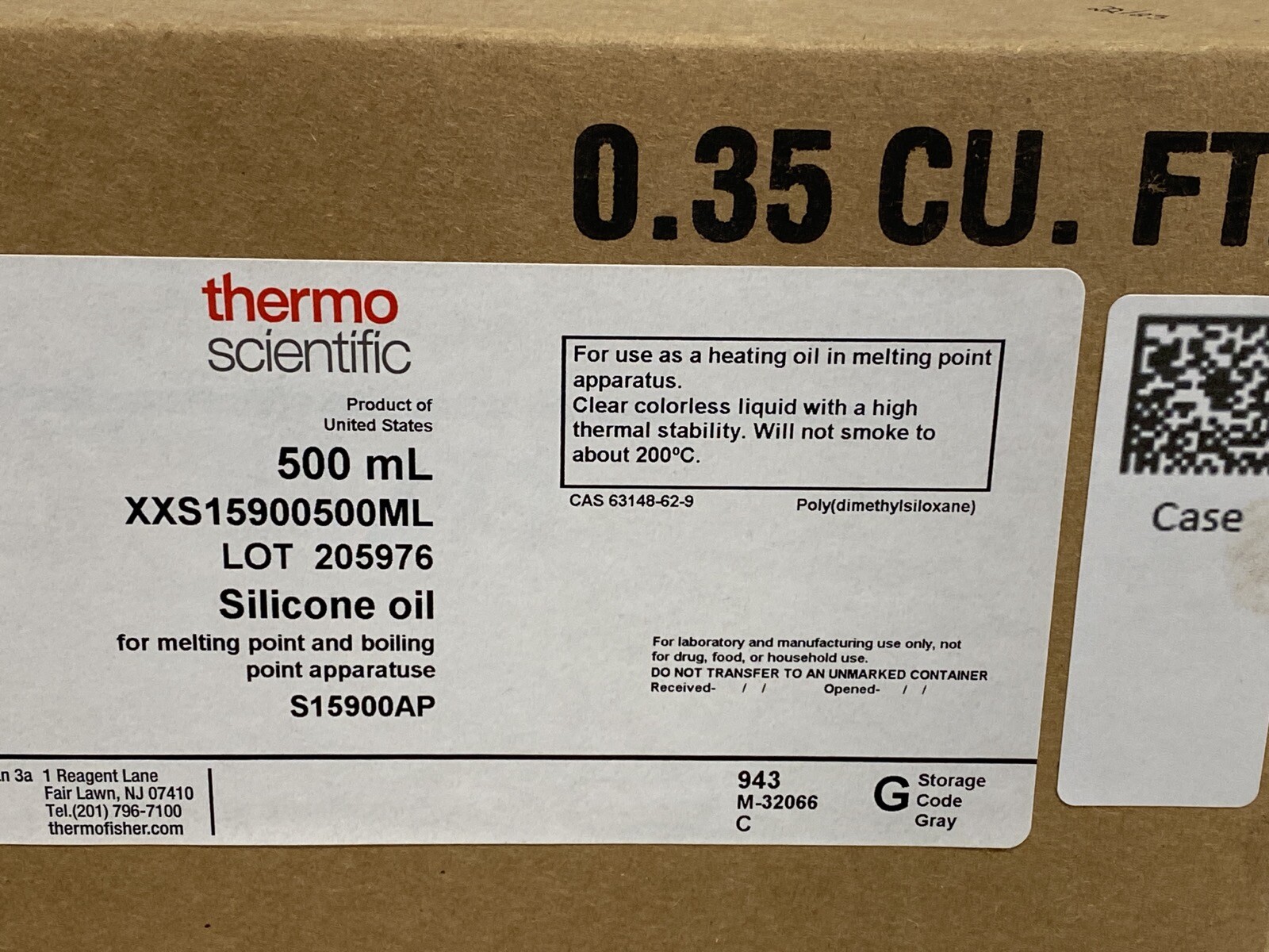 (6/Cs) THERMO SCIENTIFIC Laboratory 500mL Silicone Oil for Oil Baths S159-500