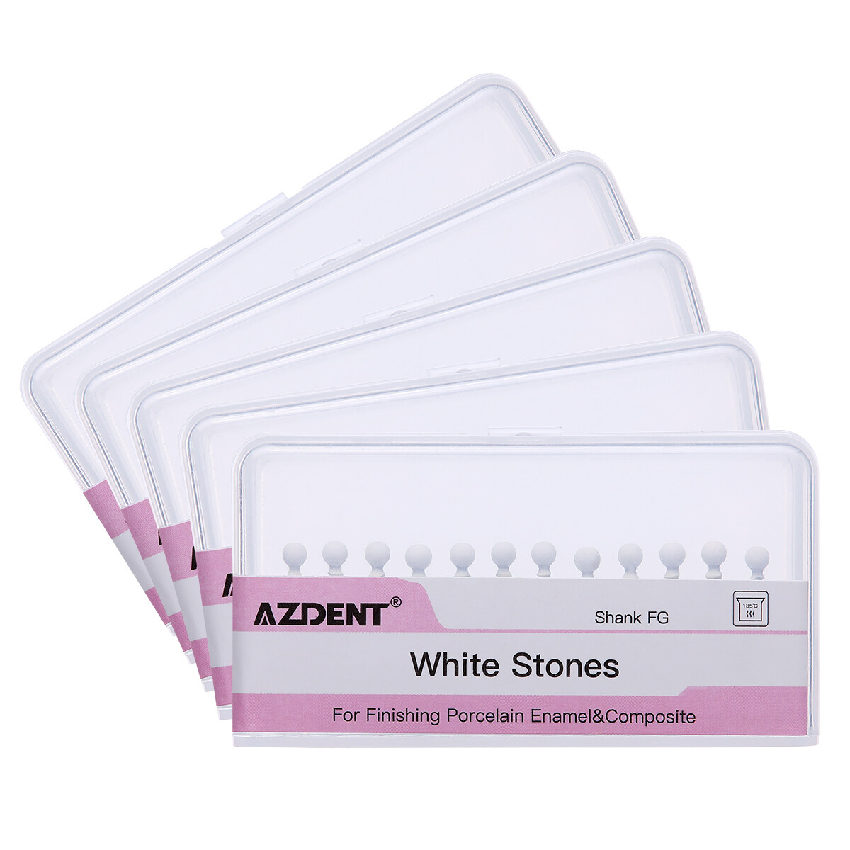 Dental Polishing Burs -FG Abrasion Points Bur Round Mounted White Stone 12/pack