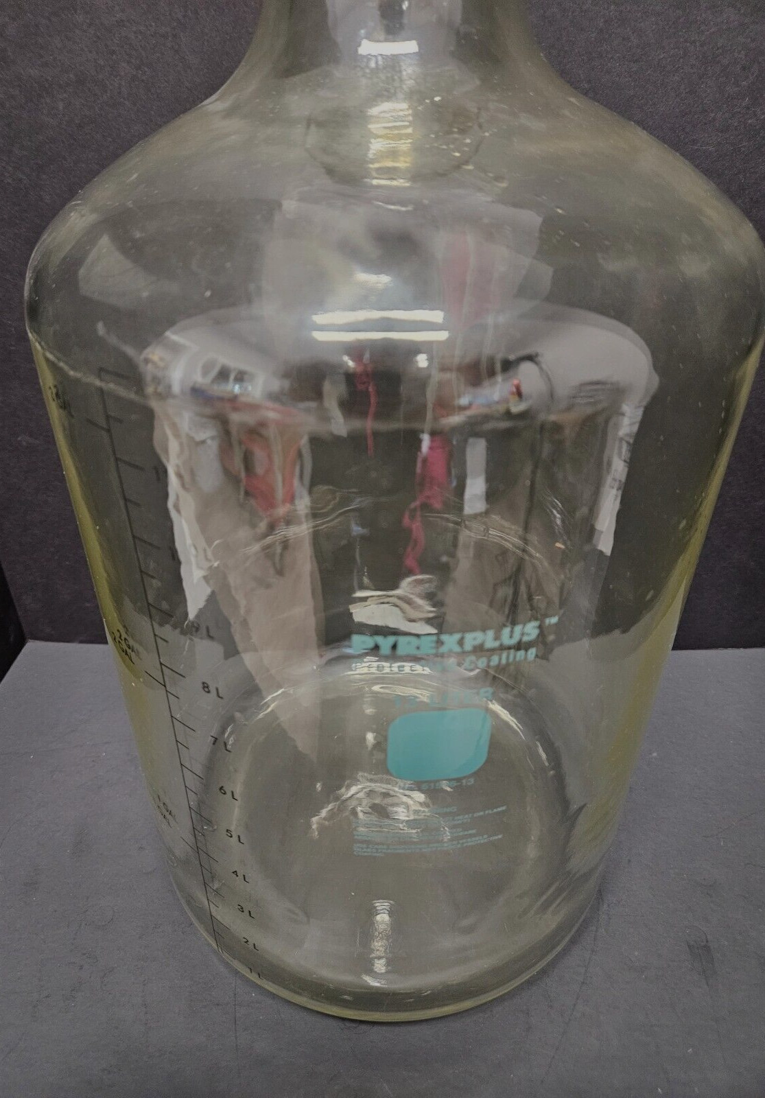 Corning Solution Bottle PyrexPlus Coated 13.25 L with Tooled Neck