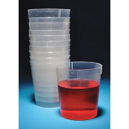 Beaker Set, Polypropylene, Low Form, 120 Ml / 4 Fl Oz Capacity, Not Rated 25
