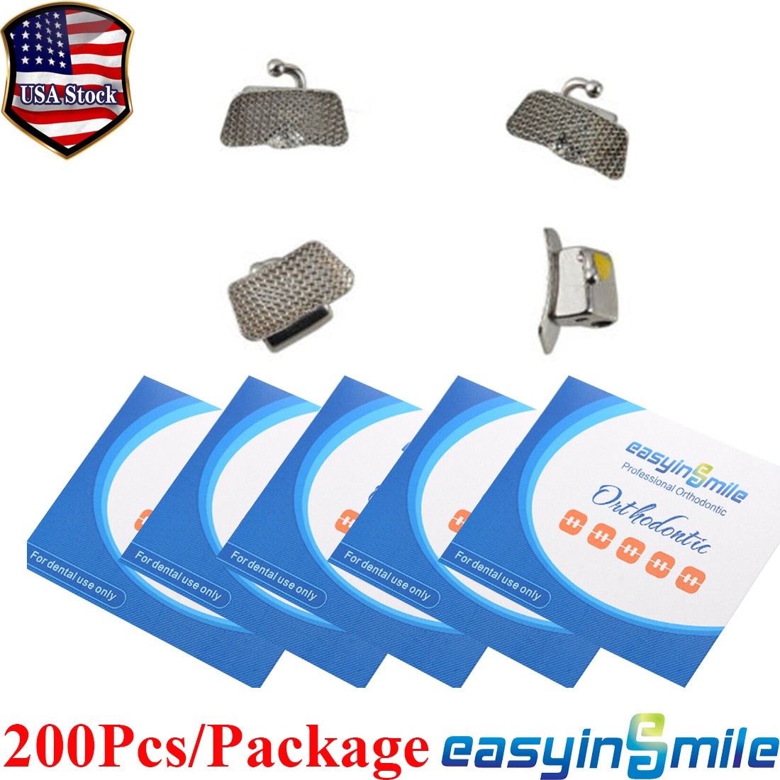 200Pcs Dental Orthodontic Bondable Buccal Tubes 1st 2nd Molar Roth MBT 022 Ortho