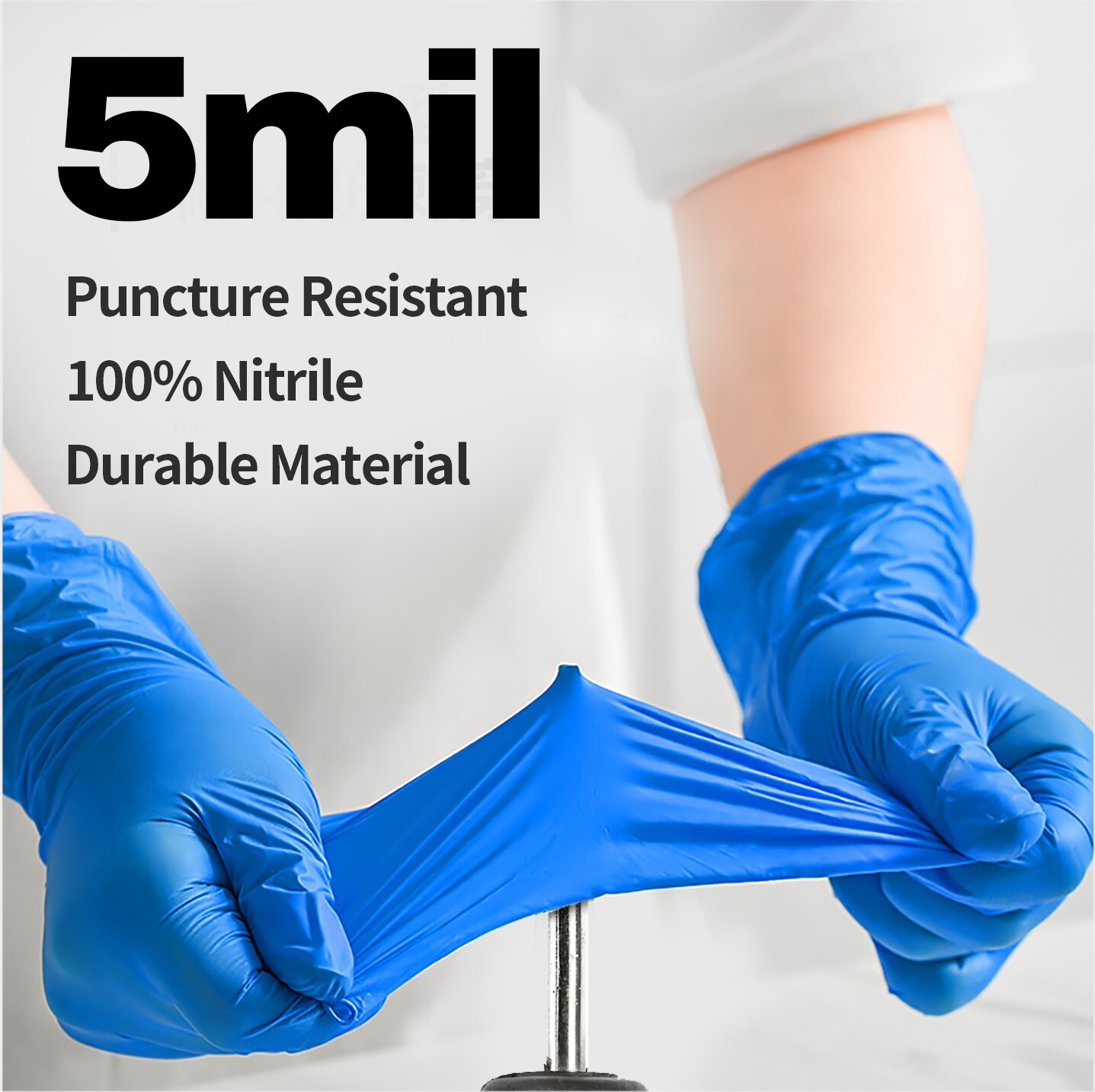 Disposable Nitrile Exam Gloves, 5 Mil Blue, Powder-Free Heavy Duty Clean Glove