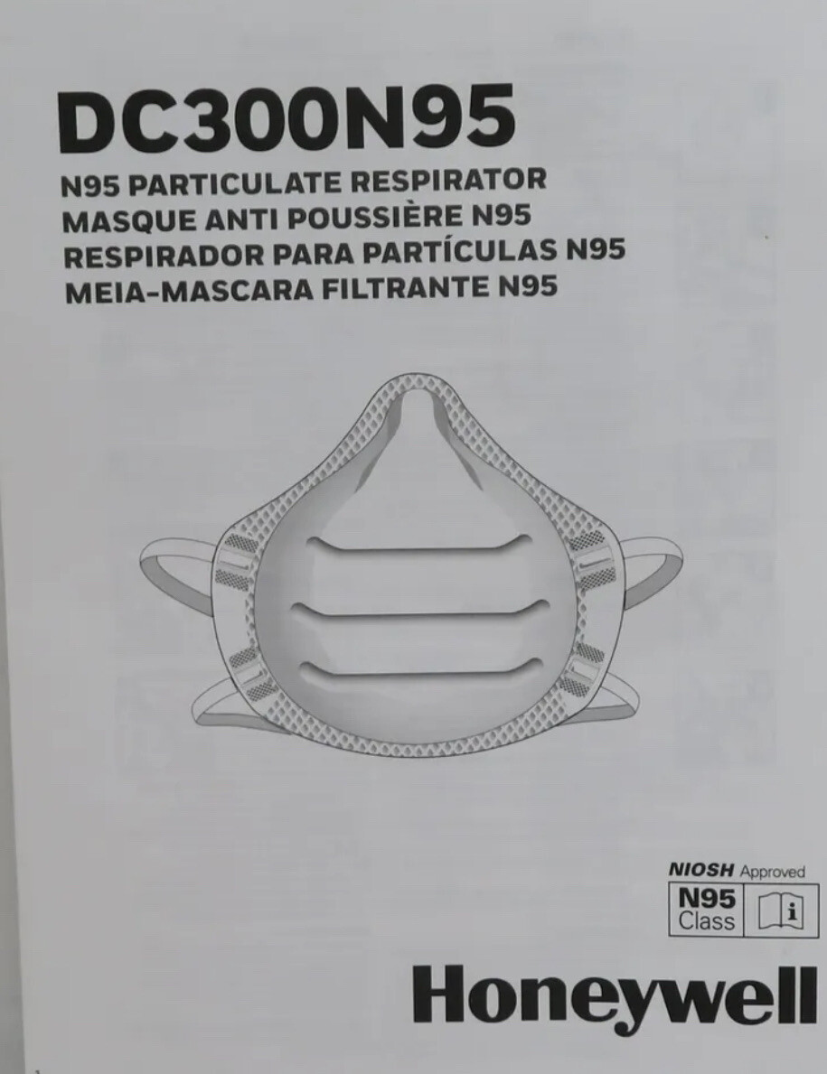 N 95 Mask 20 Count Honeywell DC300N95 Disposable N95 Respirators, NIOSH-Approved