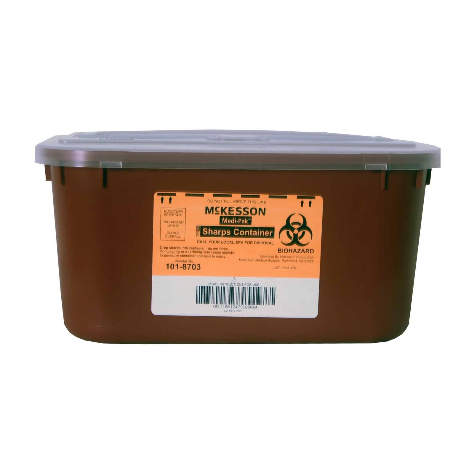 McKesson Sharps Container 1 gal. Horizontal Entry