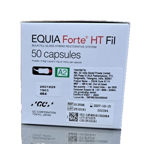 GC EQUIA Forte HT A2 50 Caps Bulk Fill Glass Hybrid Dental Restorative Fast Ship