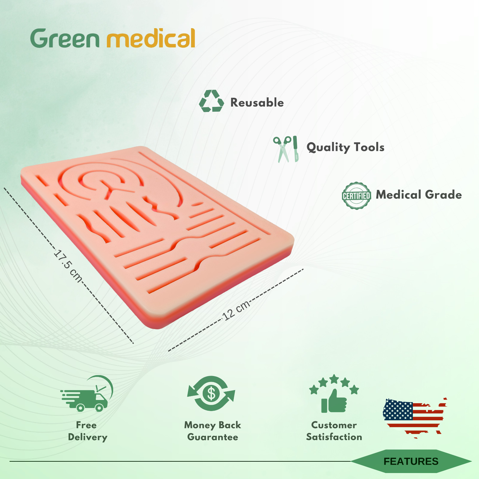 TYPE C Silicon Skin Suture Practice Pad G16 For The Medical Students