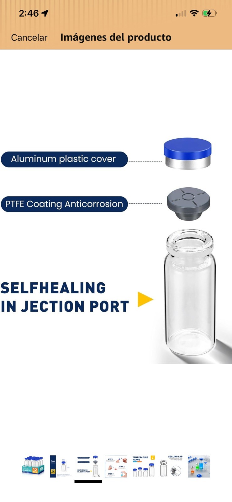 5ml Sterile Vials with Self Healing Injection Port and Sealing Cap, 5ML-12P