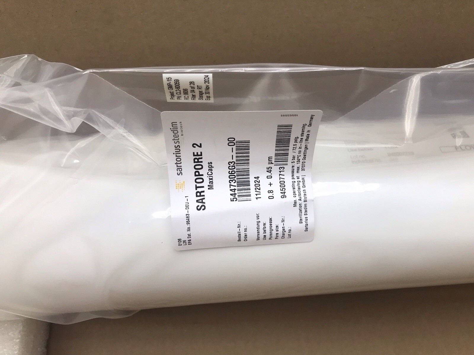 Sartorius Sartopore 2 MaxiCaps 0.8 + 0.45 µm 30″ 5447306G3–00 – New