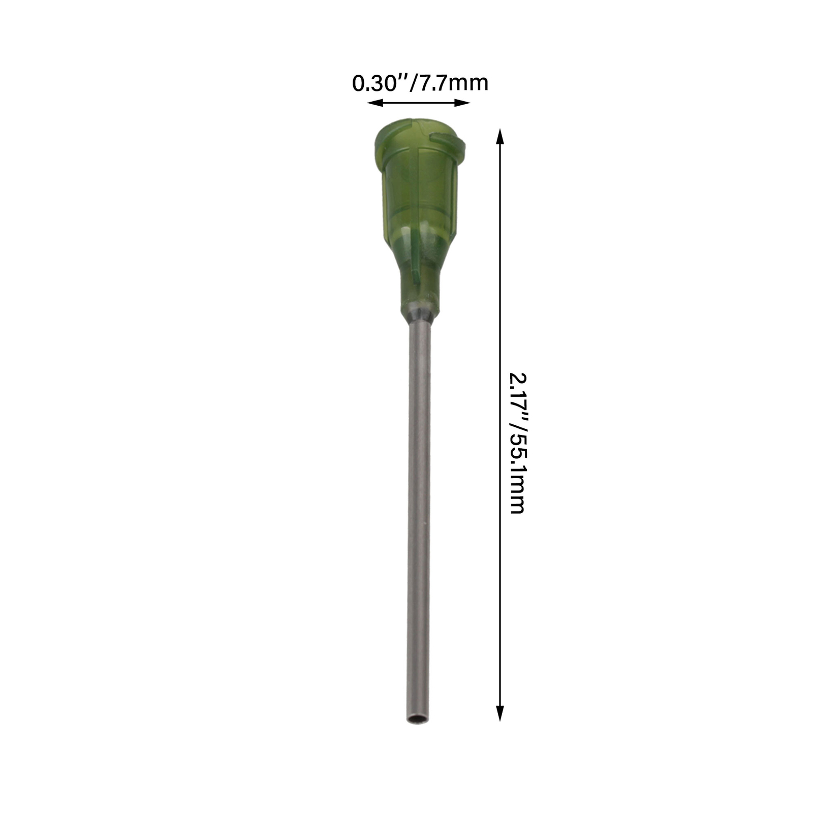 200PCS Screw Mount 1.5inch Dispensing Blunt Needles 14Ga Olive color