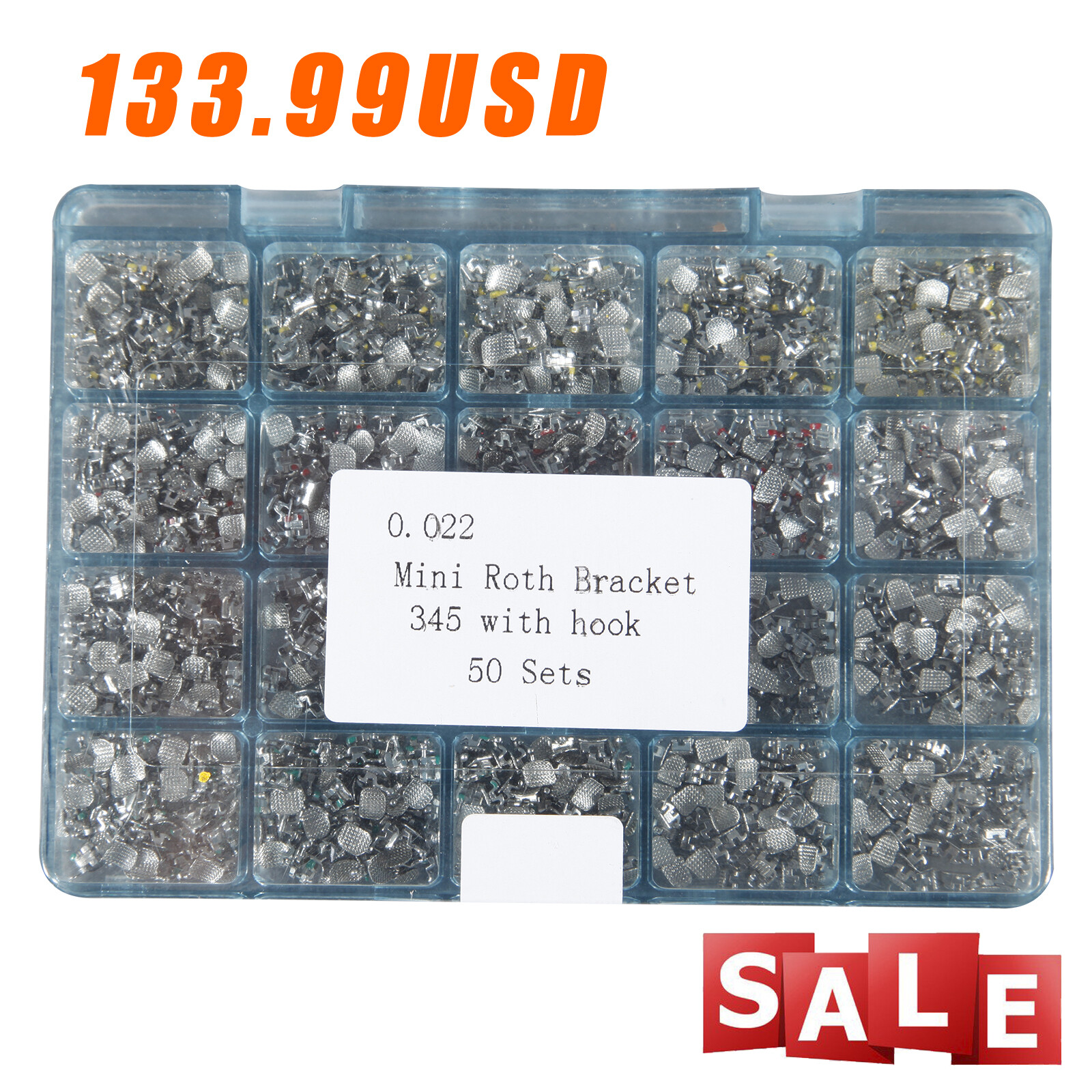 1000 PCS Dental Metal Orthodontics Brackets Brace MINI Roth.022 345 Hooks #2