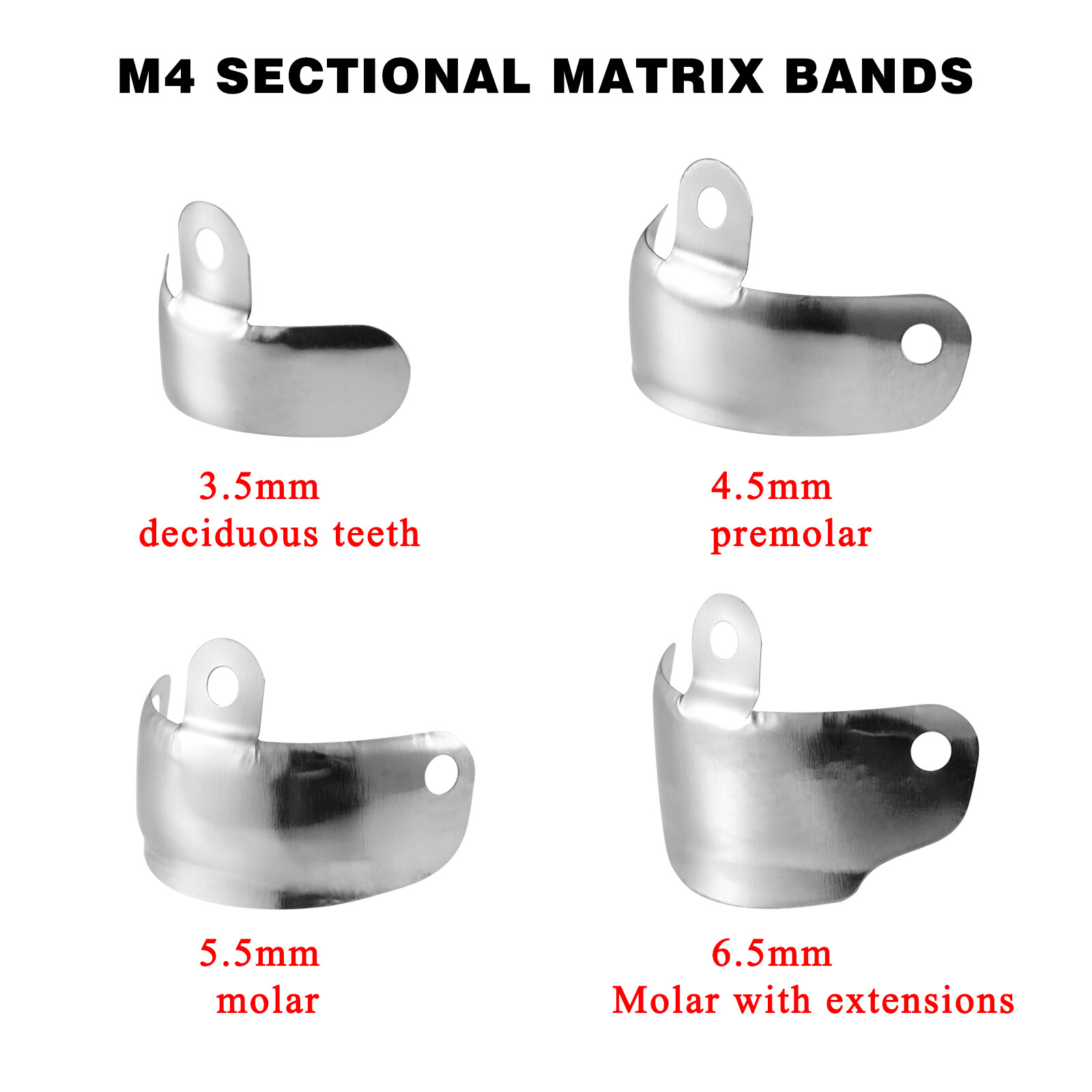 50pcs/Box Dental Metal Matrices Sectional Contoured Matrix Refill Soft Band