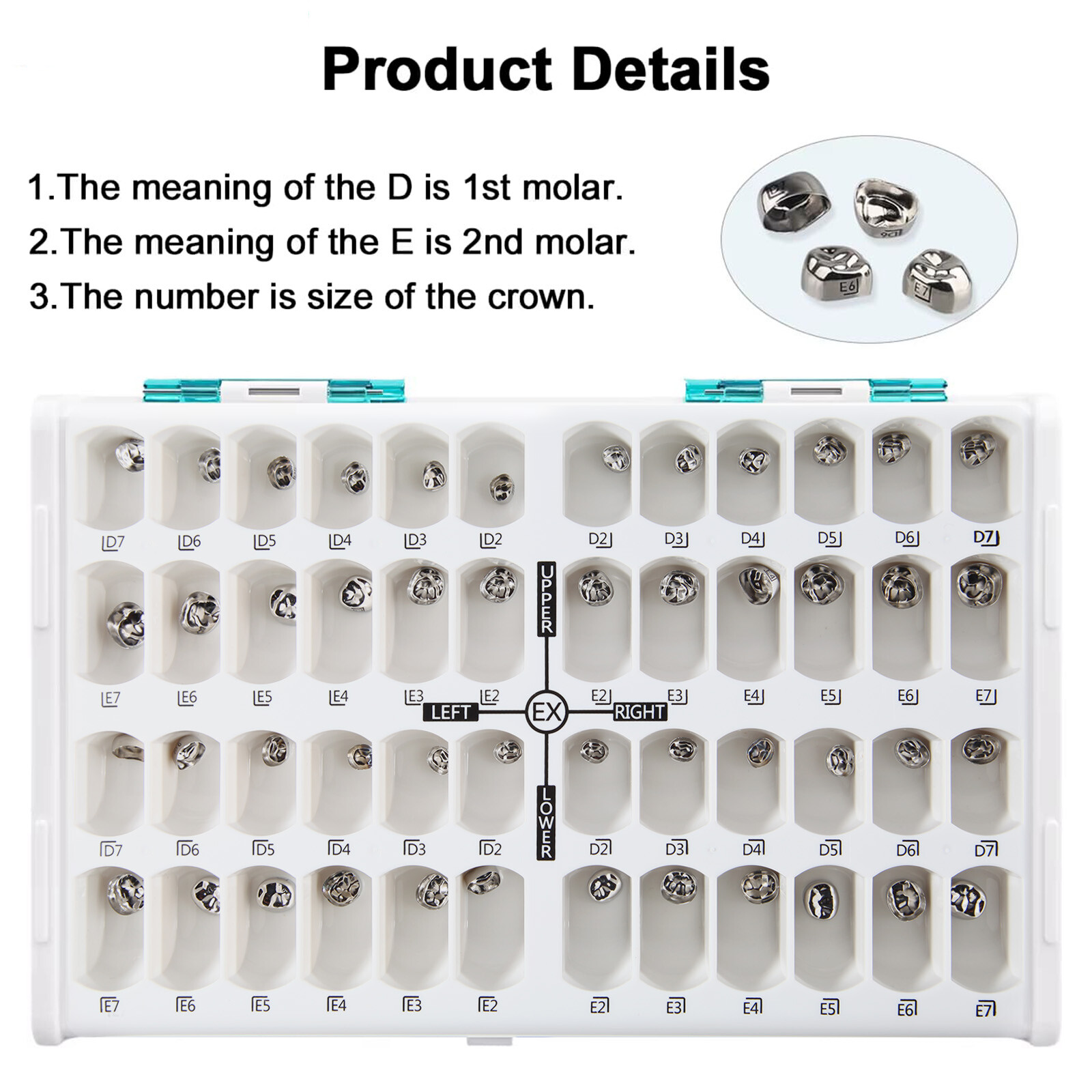 48pcs Stainless Steel Dental Kids Primary Molar Crowns Preformed Pediatric USA