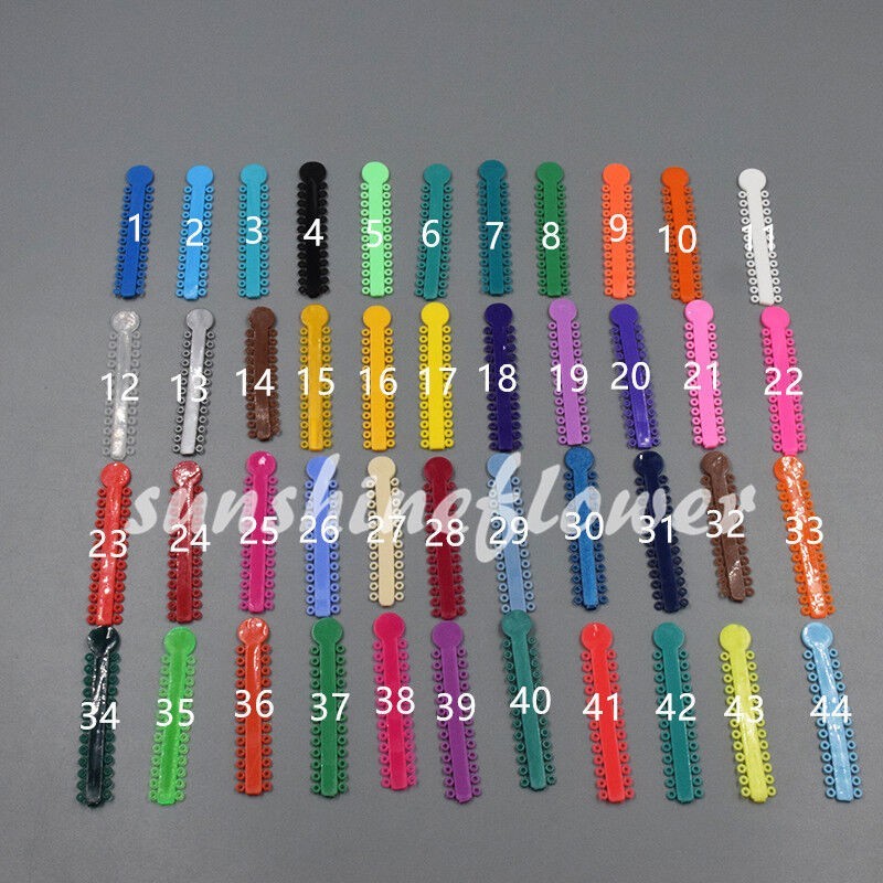 1040/320Pc Dental Ligature Ties Elastic Rubber Band Single/Double Assorted Color