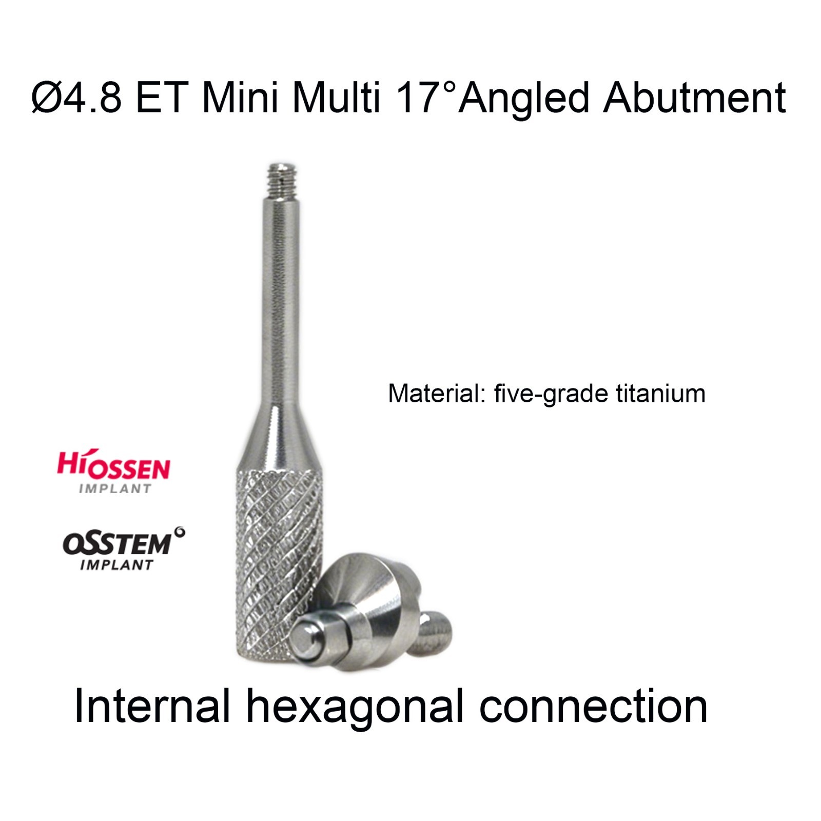 Dental Ti Multi unit Angled abutment MU 17° Hex fits Hiossen Osstem Mini/Regular