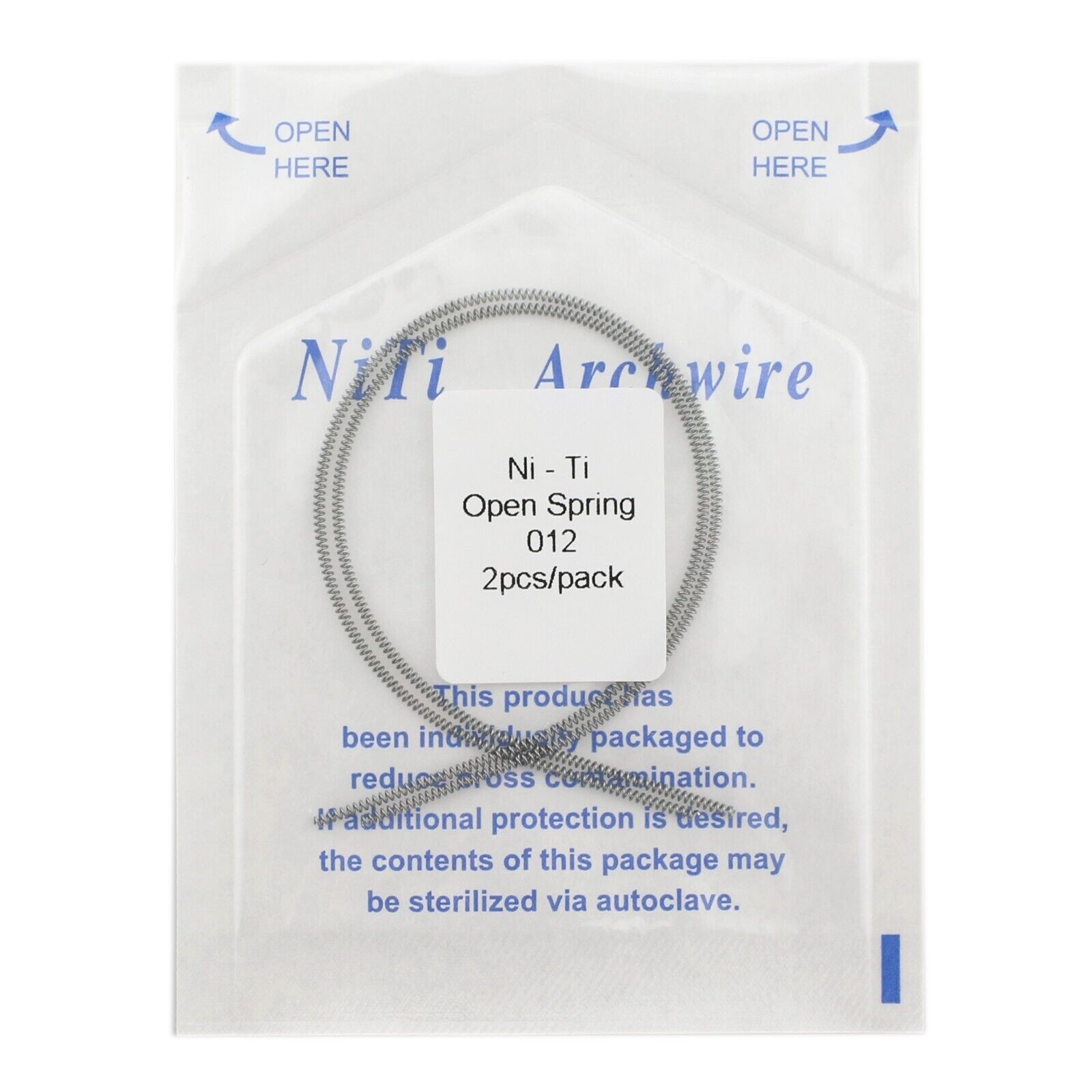 2 Pcs Dental Orthodontic Open Coil Spring 0.010/0.012*180 mm NiTi Medium Force