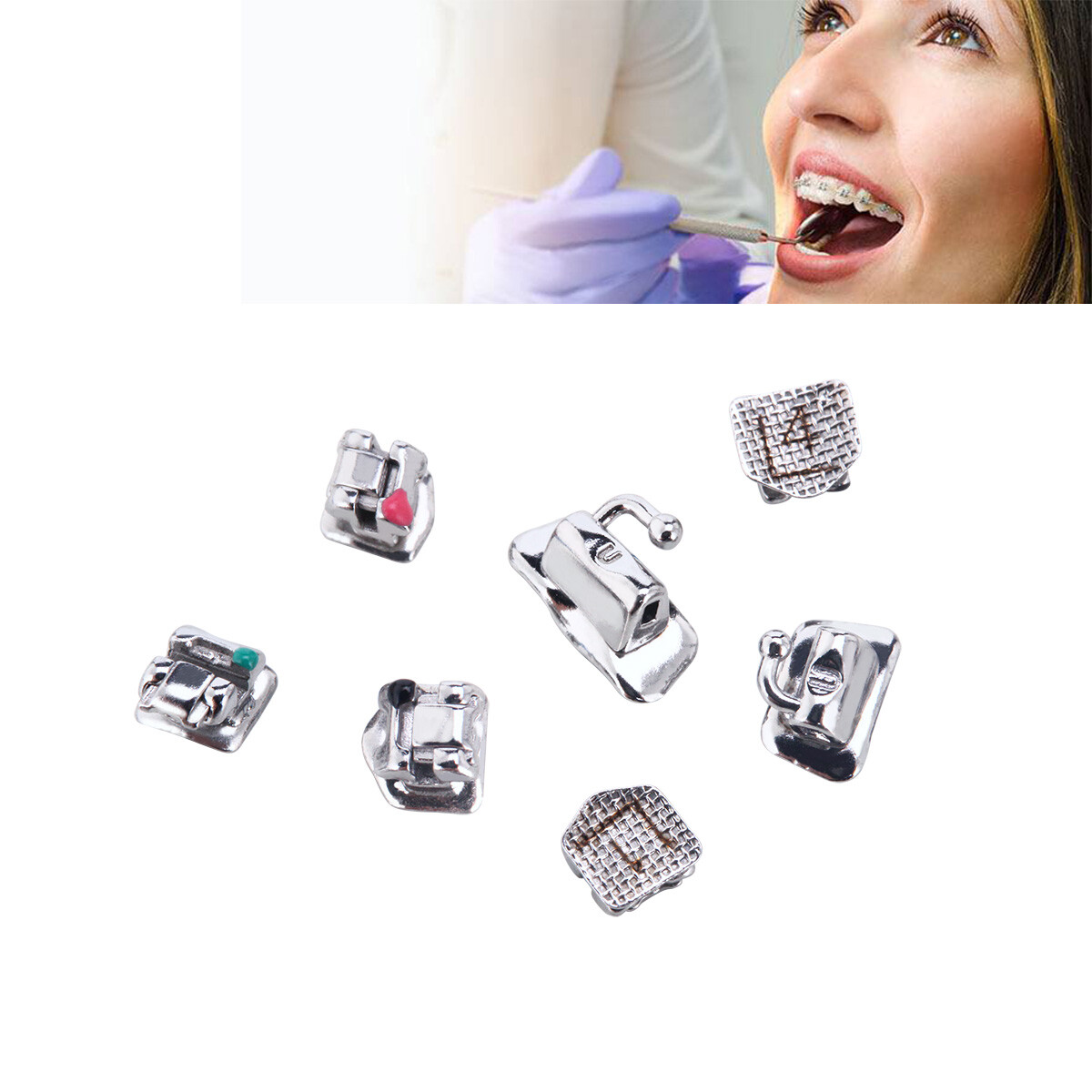 AZDENT Dental Orthodontic Self-Ligating Bracket Braces Roth/MBT .022 Hooks 3 4 5