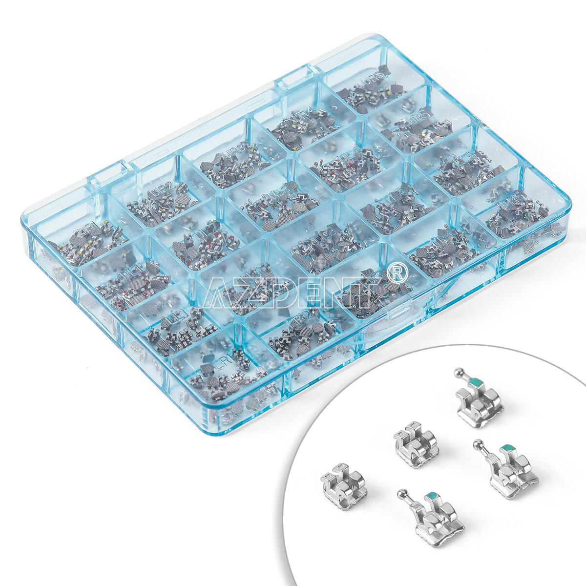 AZDENT Dental Ortho MIM Monoblock Brackets Brace Mini Roth/MBT .022/.018 345