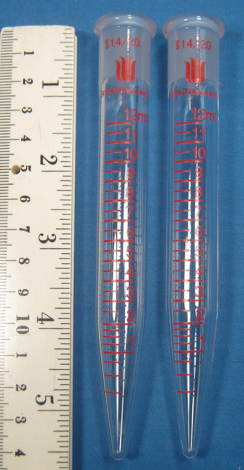 SYNTHWARE 12 ML RECEIVING TUBES X2 14/20 FREE SHIPPING 26