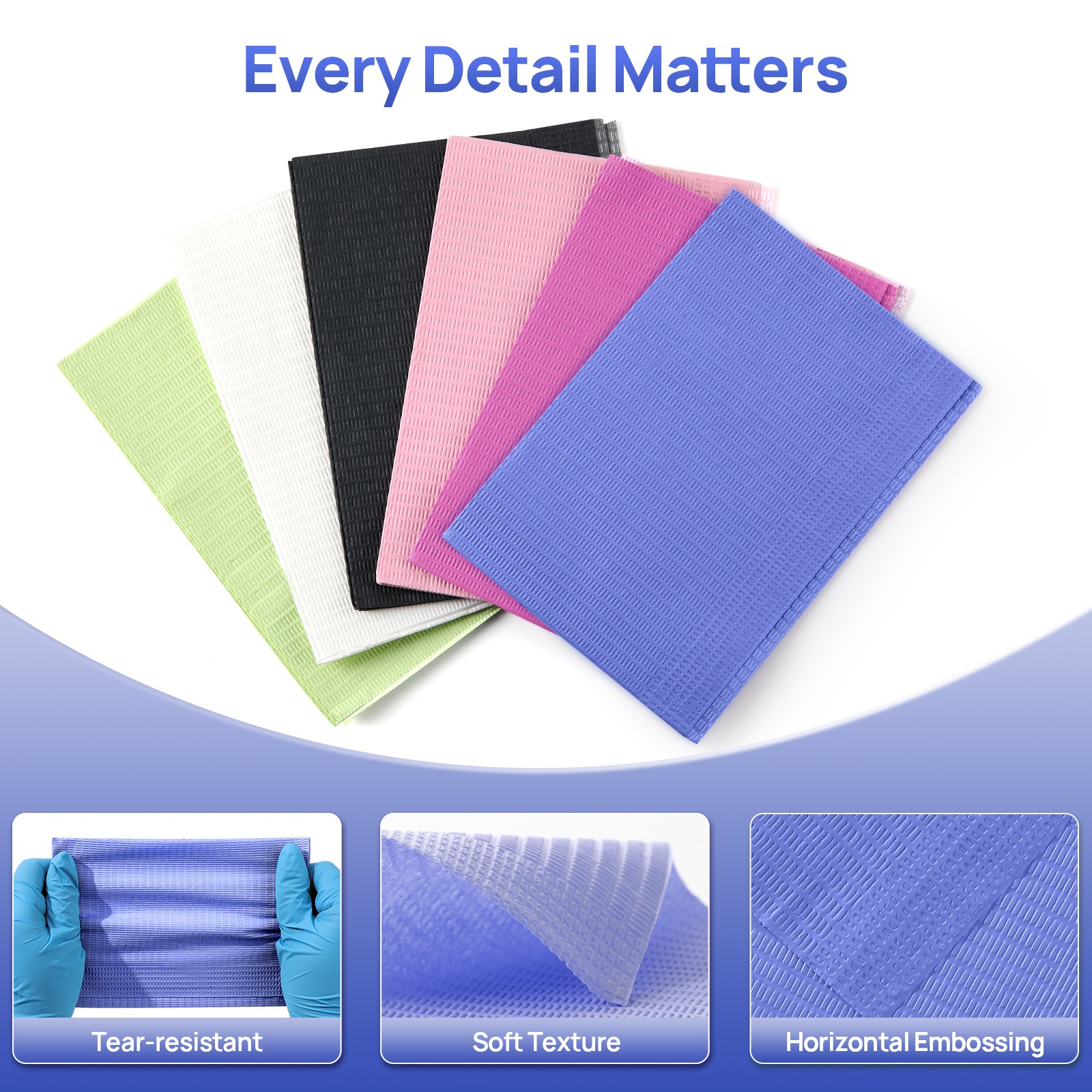 50-500pcs Disposable Dental Bibs 3-Ply 13″x18″ Colorful Medical Tattoo Towel