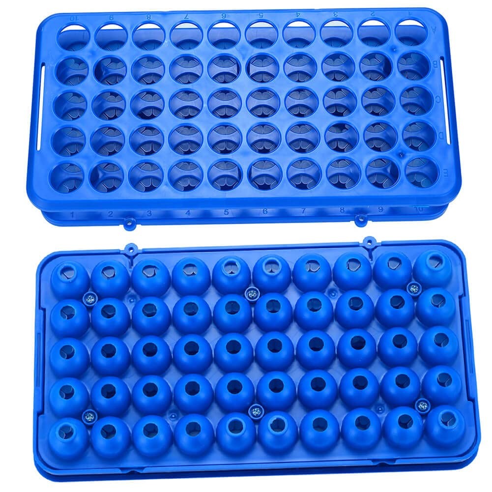 BKMAMLAB Plastic Test Tube Holder Rack for 5ml/10ml/15ml Tubes, Blue 1pcs