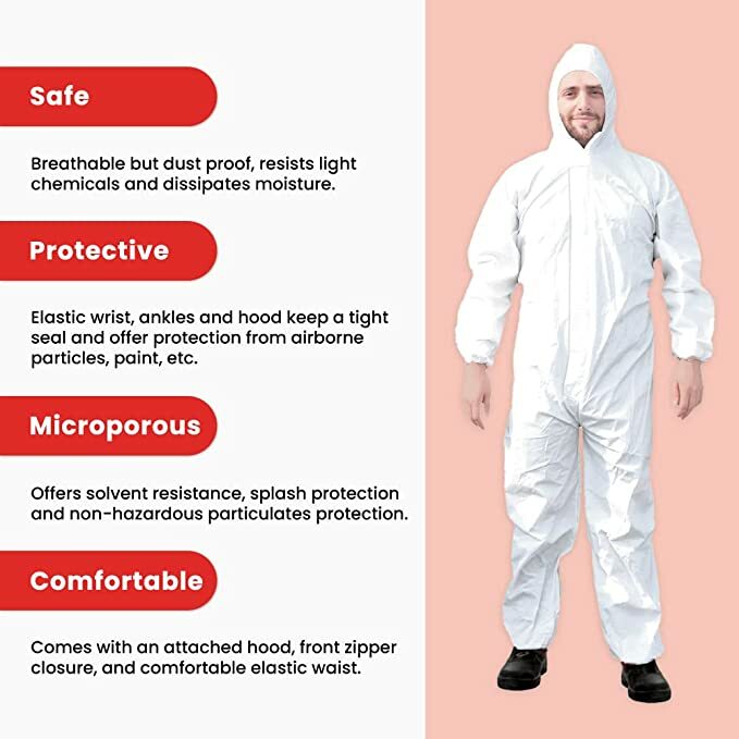 Ever Ready Disposable Microporous Coated Coverall White Size: M/L/XL/2XL