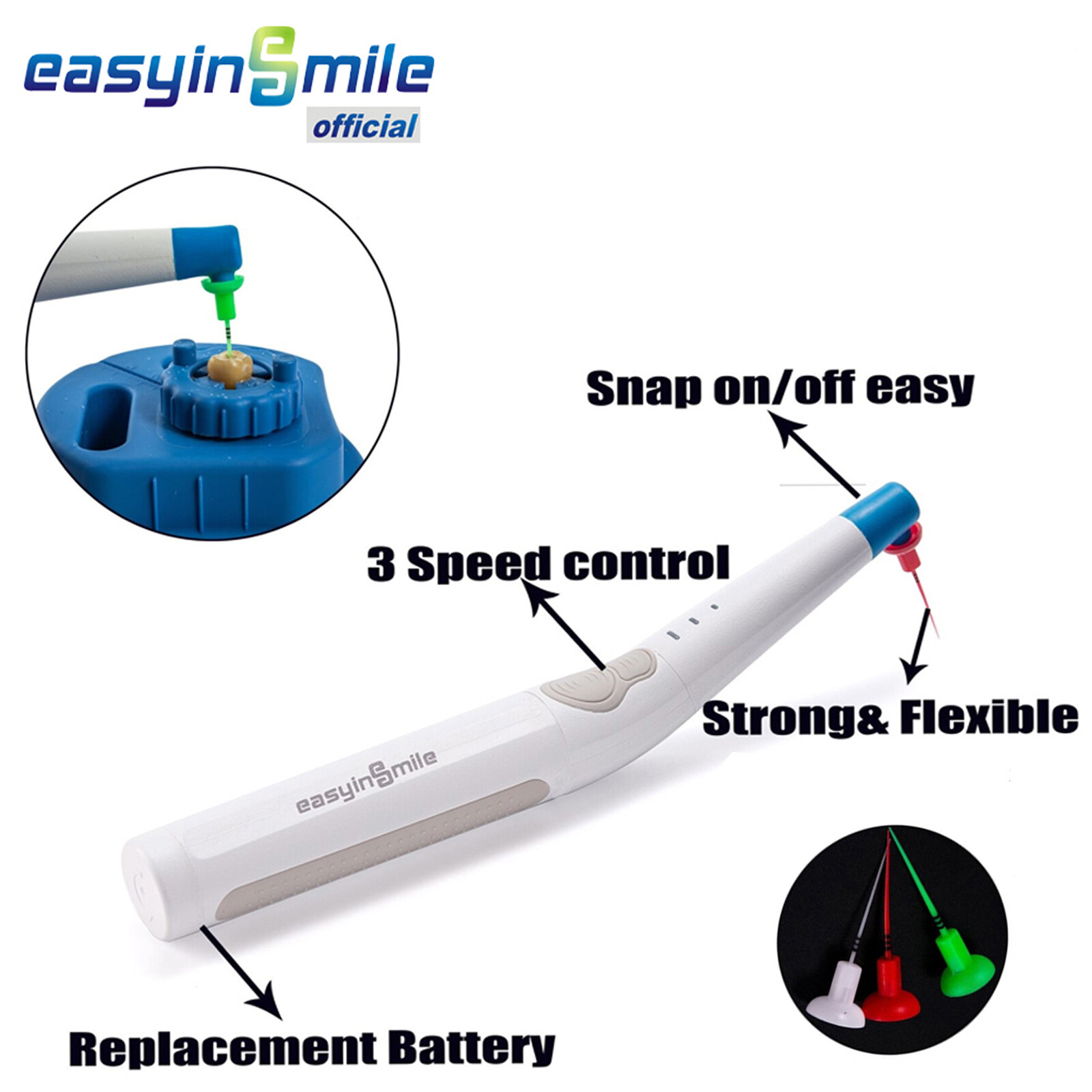 Easyinsmile Cordless Endo Activator Root Canal Sonic Irrigation 60 Activator Tip