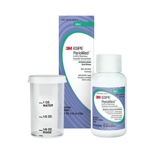 3M ESPE 12105SM PerioMed Stannous Dental Fluoride Rinse 24/Pk 2.75 Oz