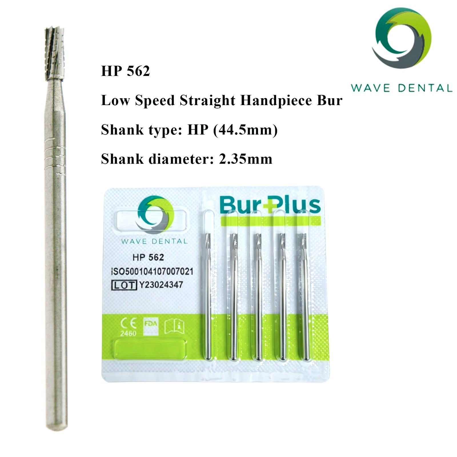 US Wave Dental Carbide Straight Fissure Surgical HP Burs For Low Speed Straight