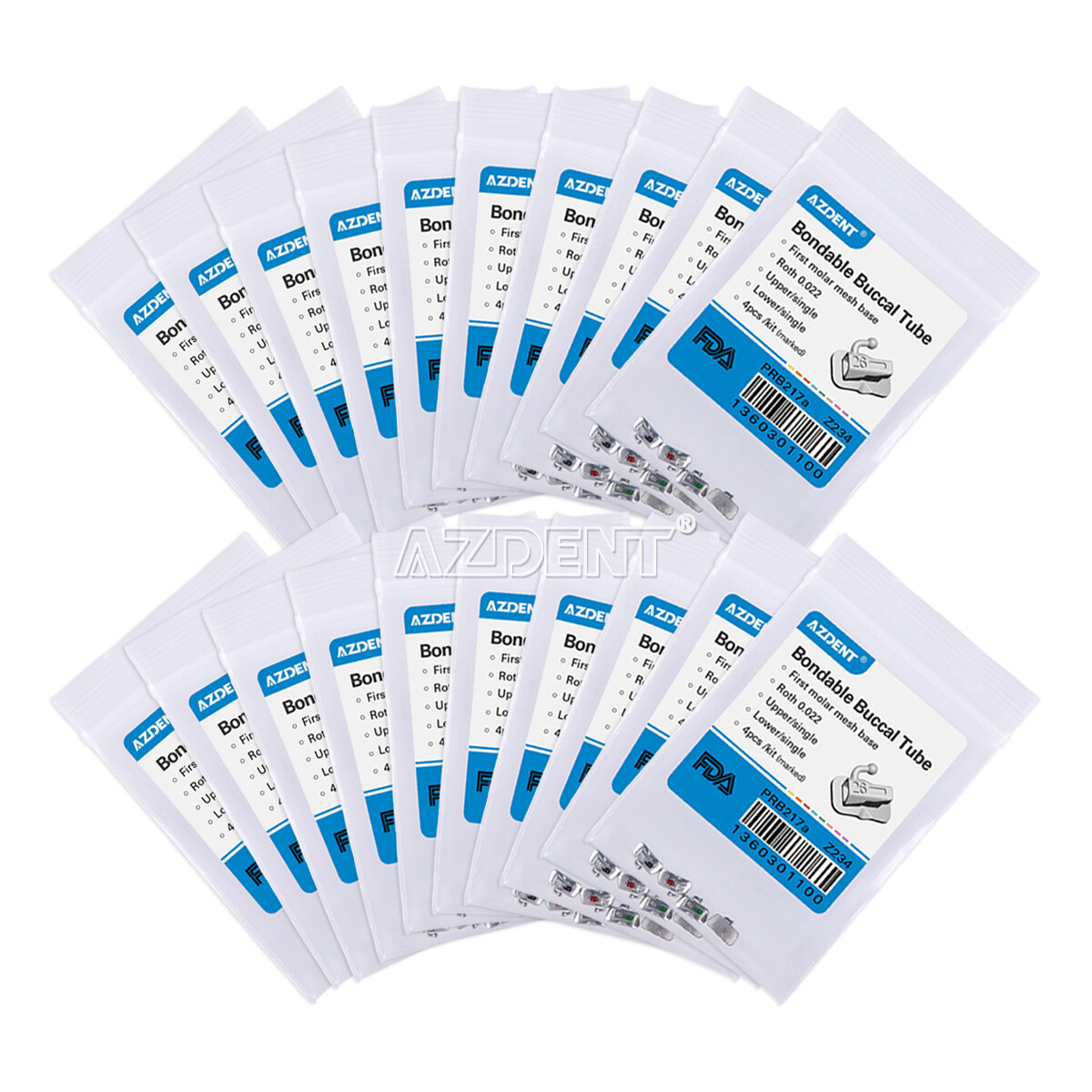 Dental Orthodontic Buccal Tubes 1st Roth.022″ Non-Conv Bondable Molar Laser Mark