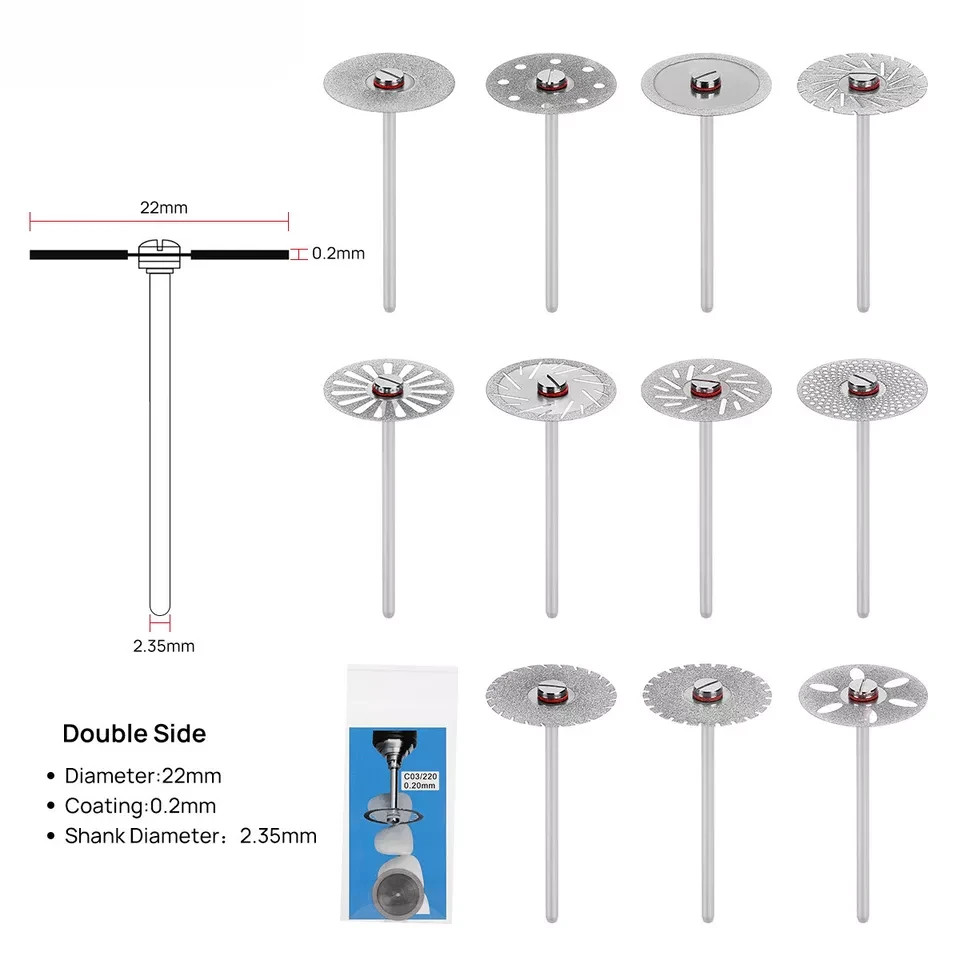 Dental Saw Diamond Disc Wheel Porcelain Teeth Cutting Polishing Discs 190/220mm