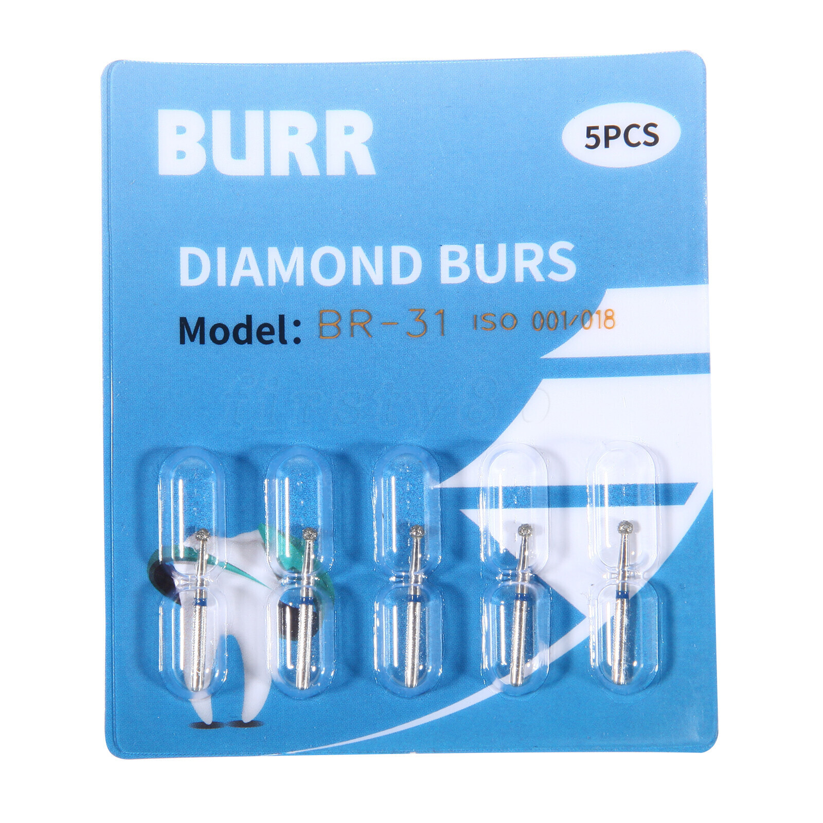 5pc/pack Dental FG Diamond Burs for High Speed Handpiece Friction Grip 1.6MM Bur