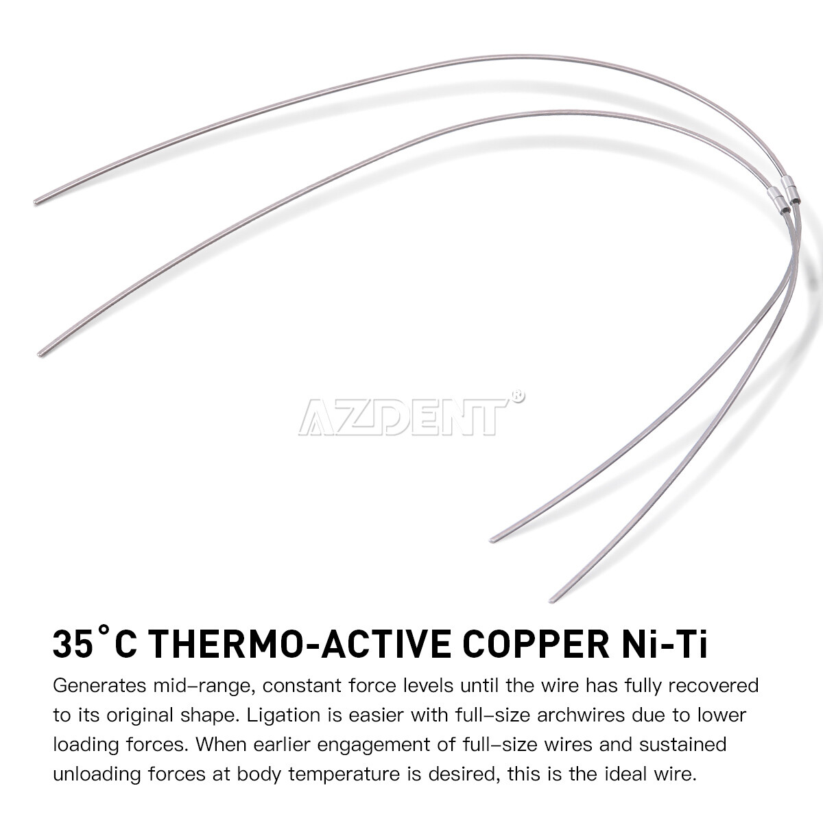 Dental Orthodontic Super Elastic Cu-NiTi Arch Wire With Stops Round/Rectangular