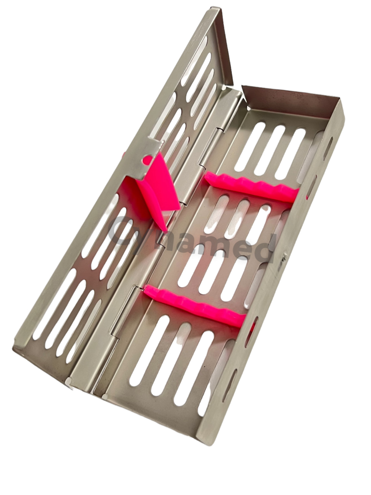 Pink Silicone Sterilization Cassette German Stainless 7″x2.5″x0.75″ Dental & Med